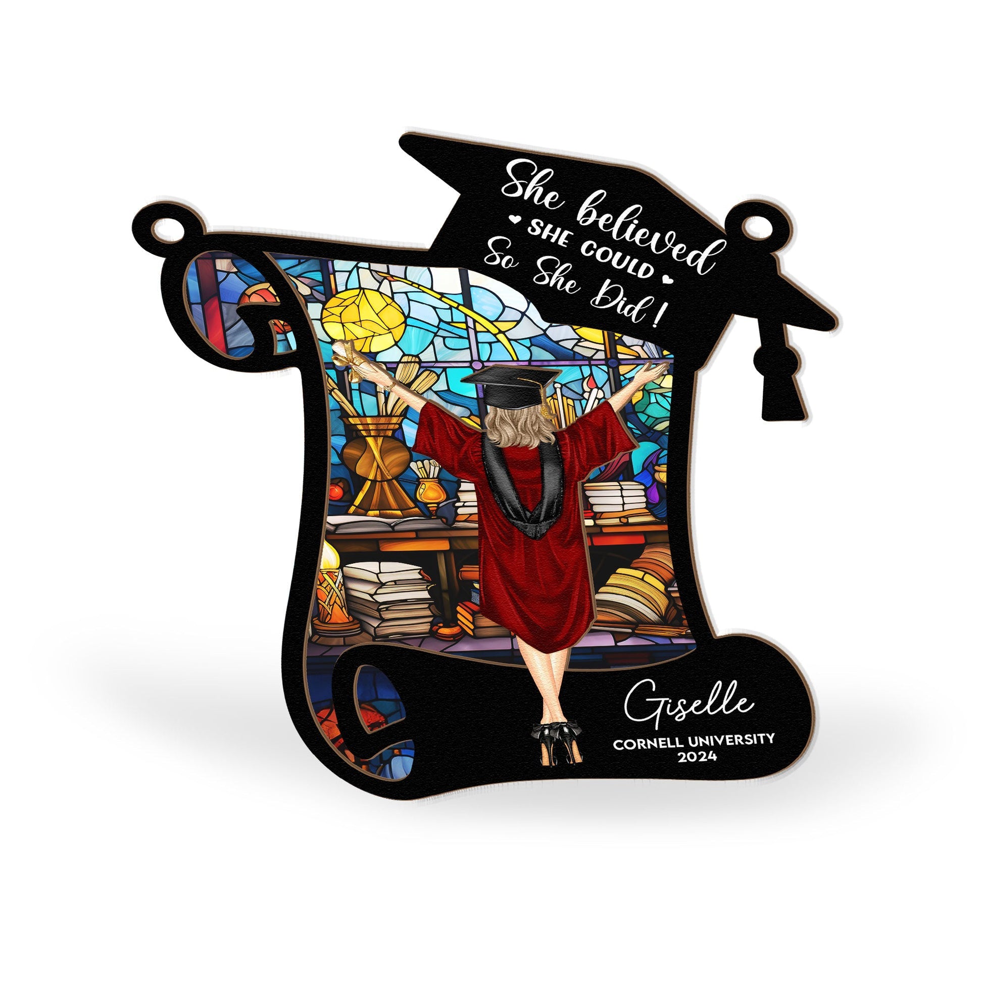 She-Believed-She-Could-So-She-Did_-Personalized-Window-Hanging-Suncatcher-Ornament_4