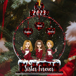 Sibling Forever - Personalized Snowball Shaped Acrylic Ornament