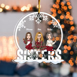 Sisters Forever - Personalized Custom Shaped Acrylic Ornament - Christmas Gift For Family, Sisters, Brothers
