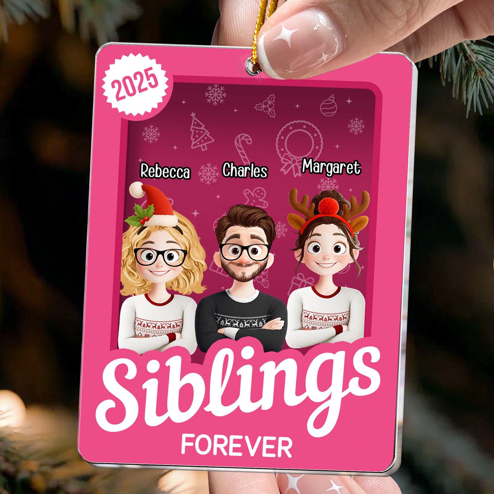 Siblings Toy Box - Christmas Custom Gift - Personalized Acrylic Ornament