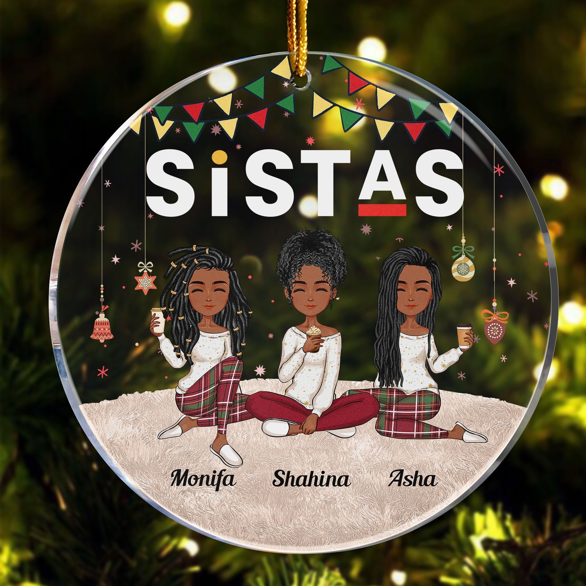 Sistas Forever - Personalized Friends Ornament