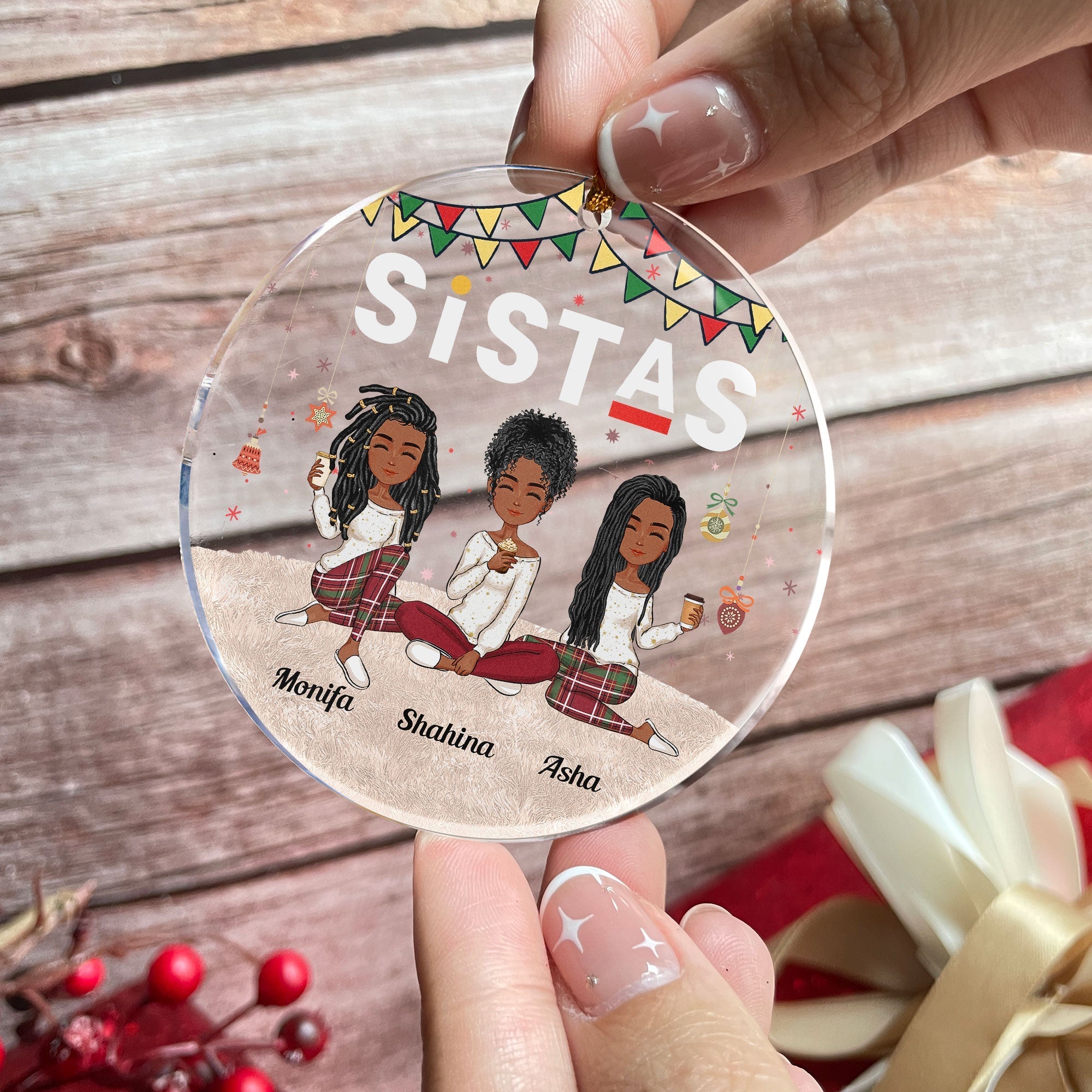 Sistas Forever - Personalized Friends Ornament