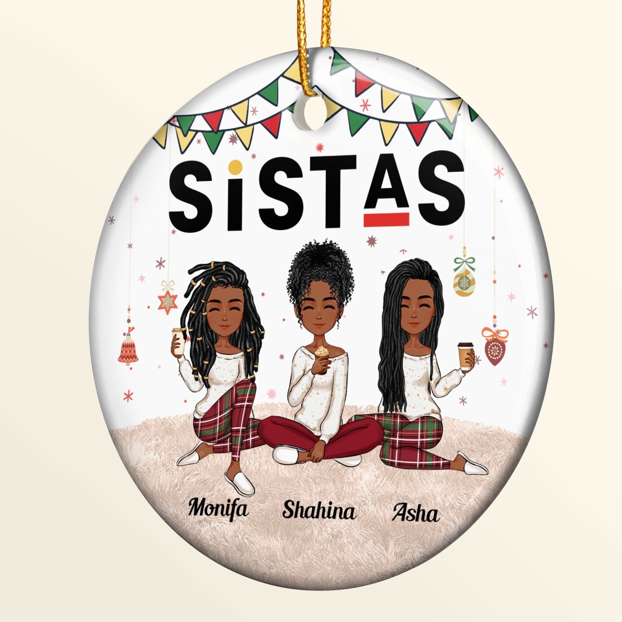 Sistas Forever - Personalized Friends Ornament