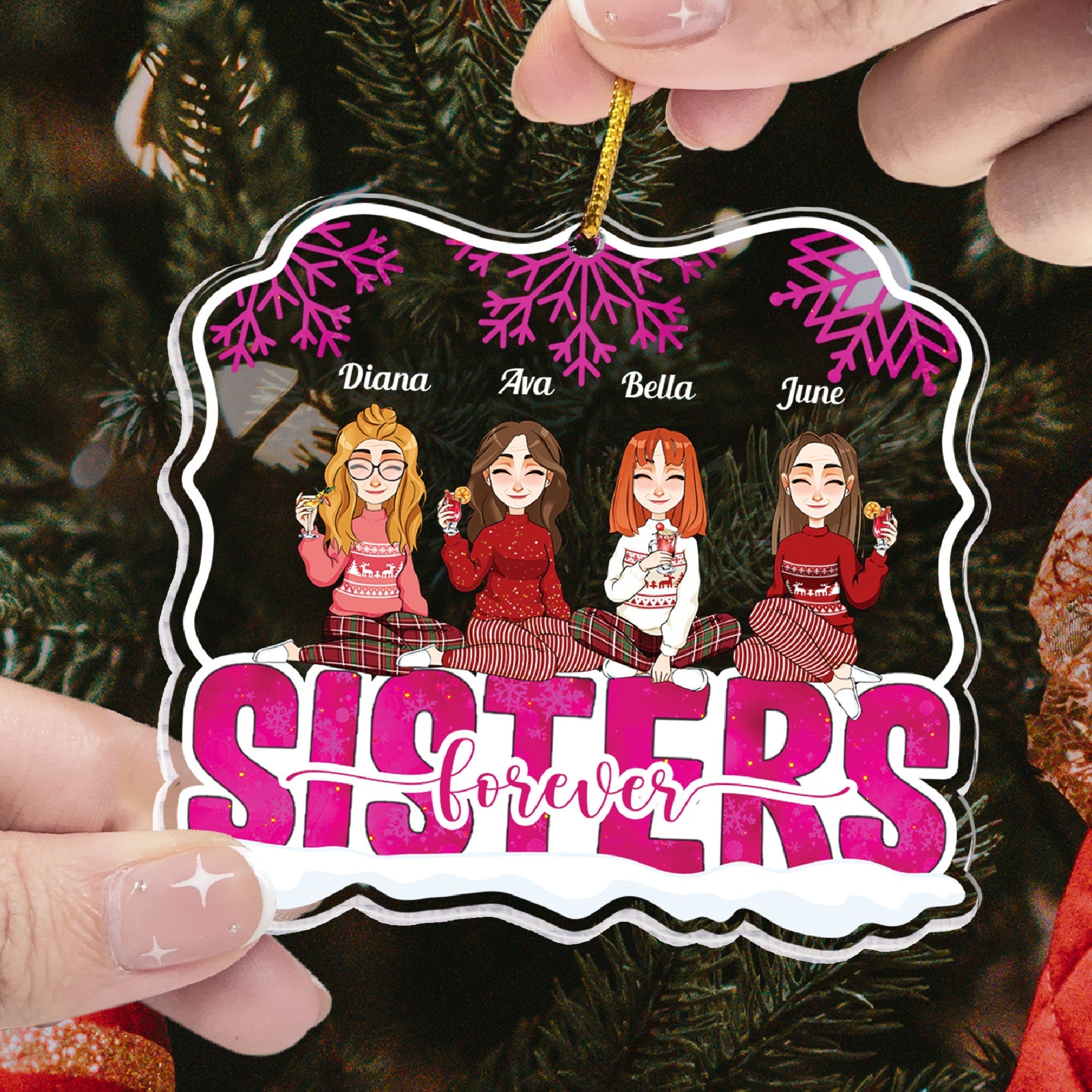 Sisters Forever - Personalized Acrylic Ornament