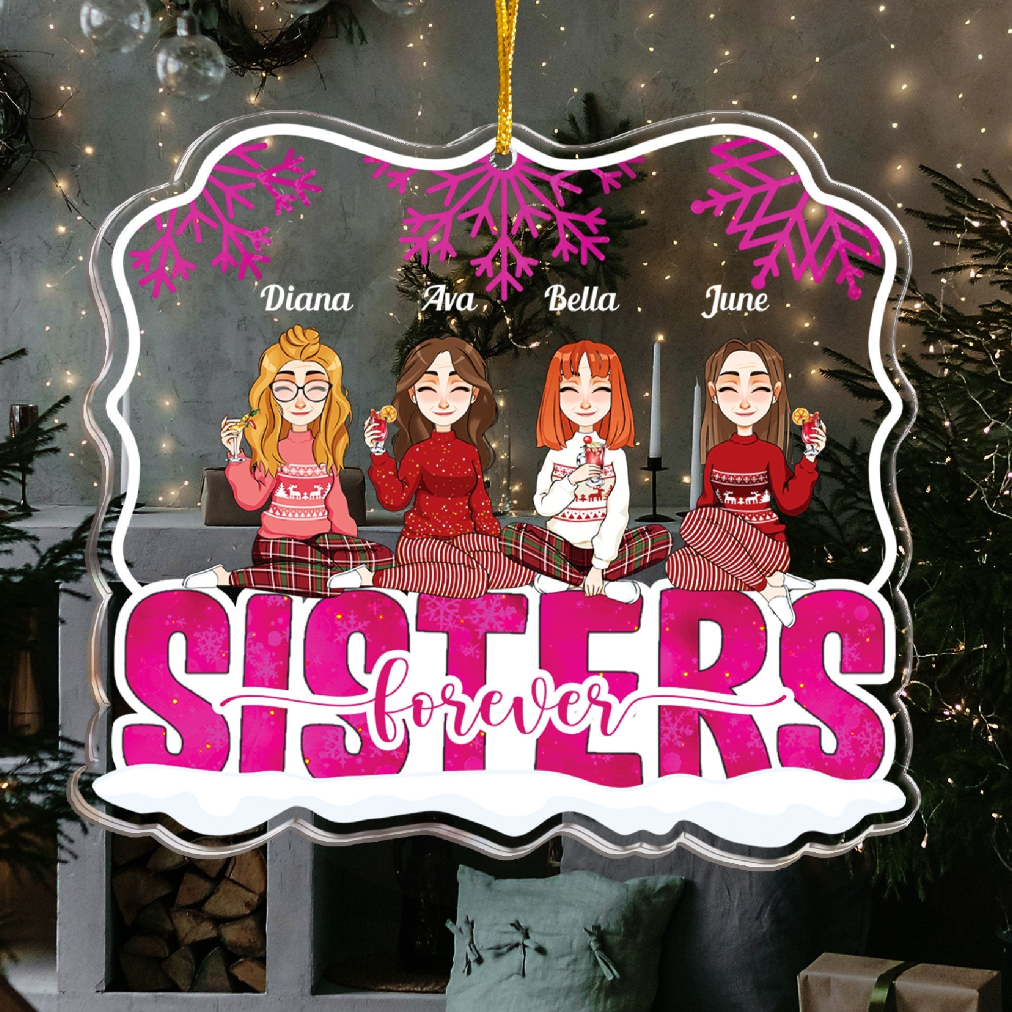 Sisters Forever - Personalized Acrylic Ornament