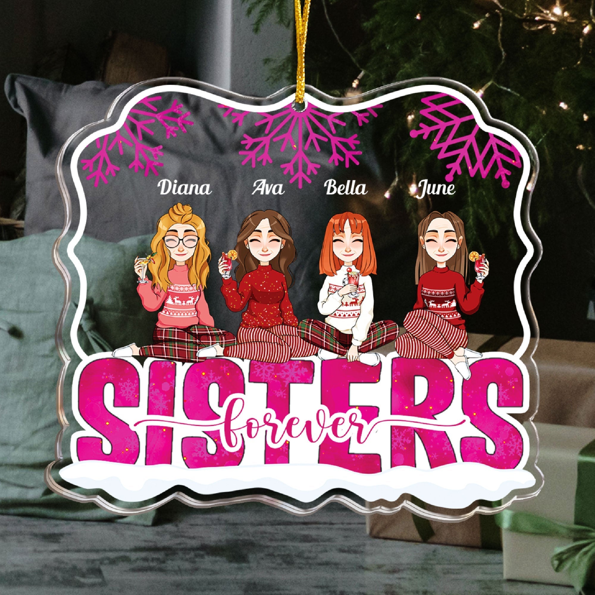 Sisters Forever - Personalized Acrylic Ornament