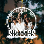 Sisters Forever - Personalized Snow Globe Shaped Acrylic Photo Ornament