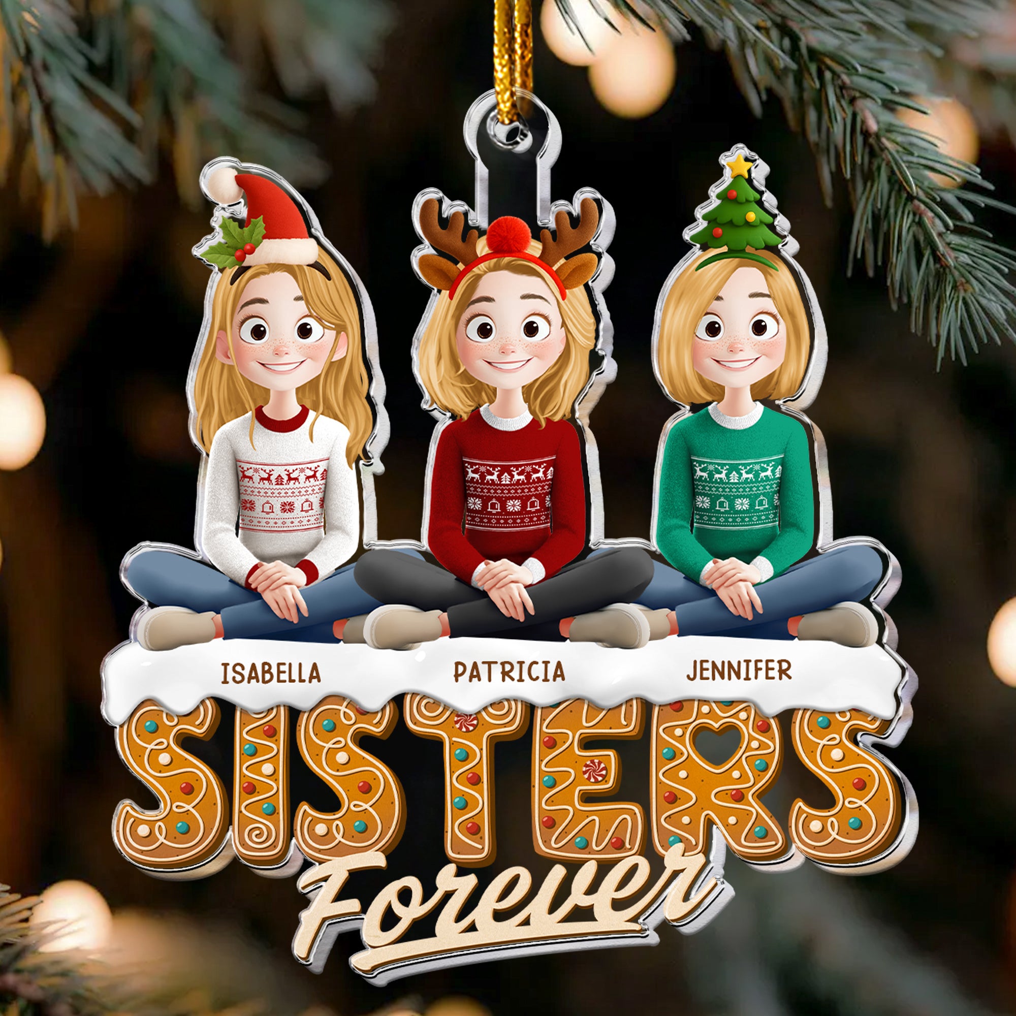 Sisters Siblings Forever - Personalized Acrylic Ornament