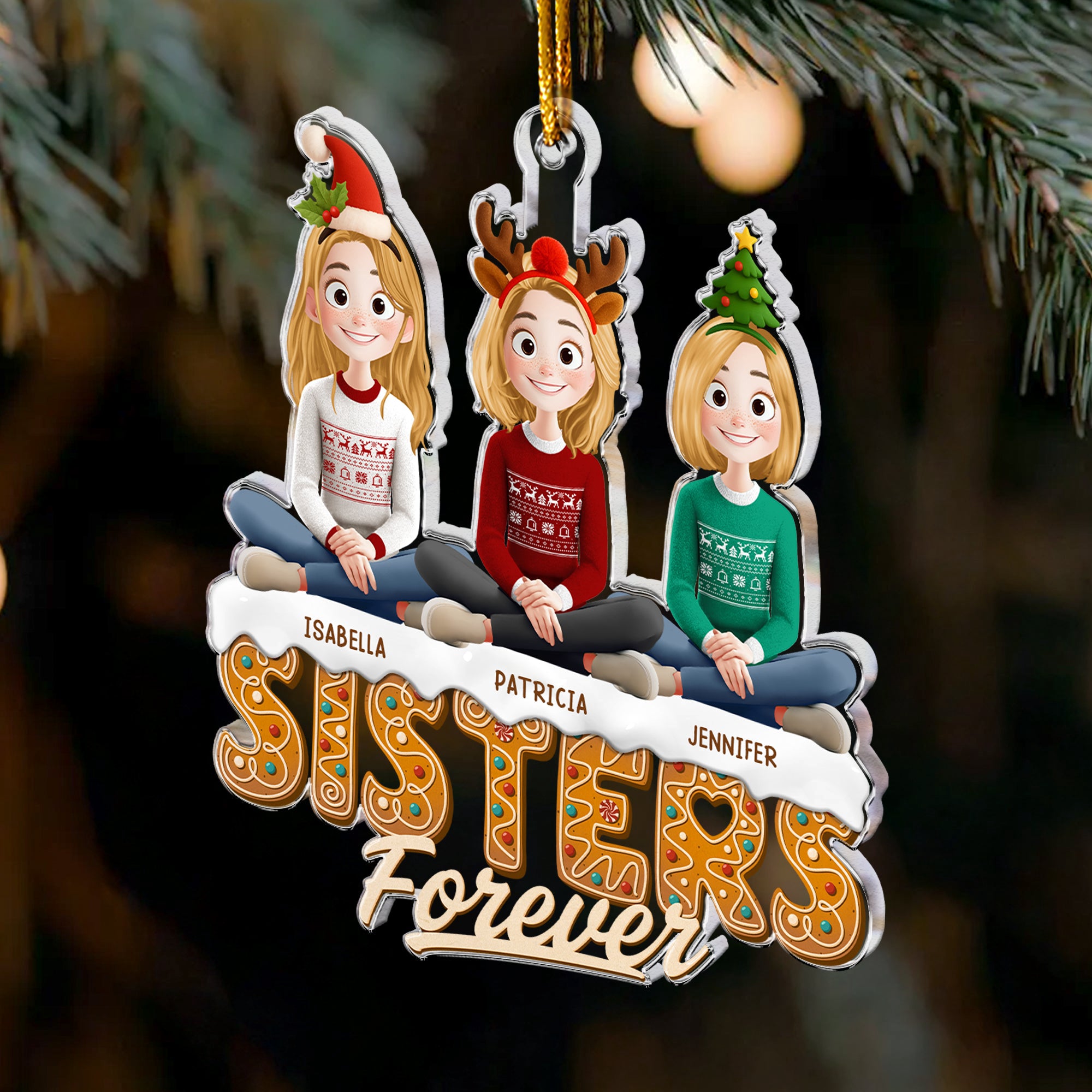 Sisters Siblings Forever - Personalized Acrylic Ornament