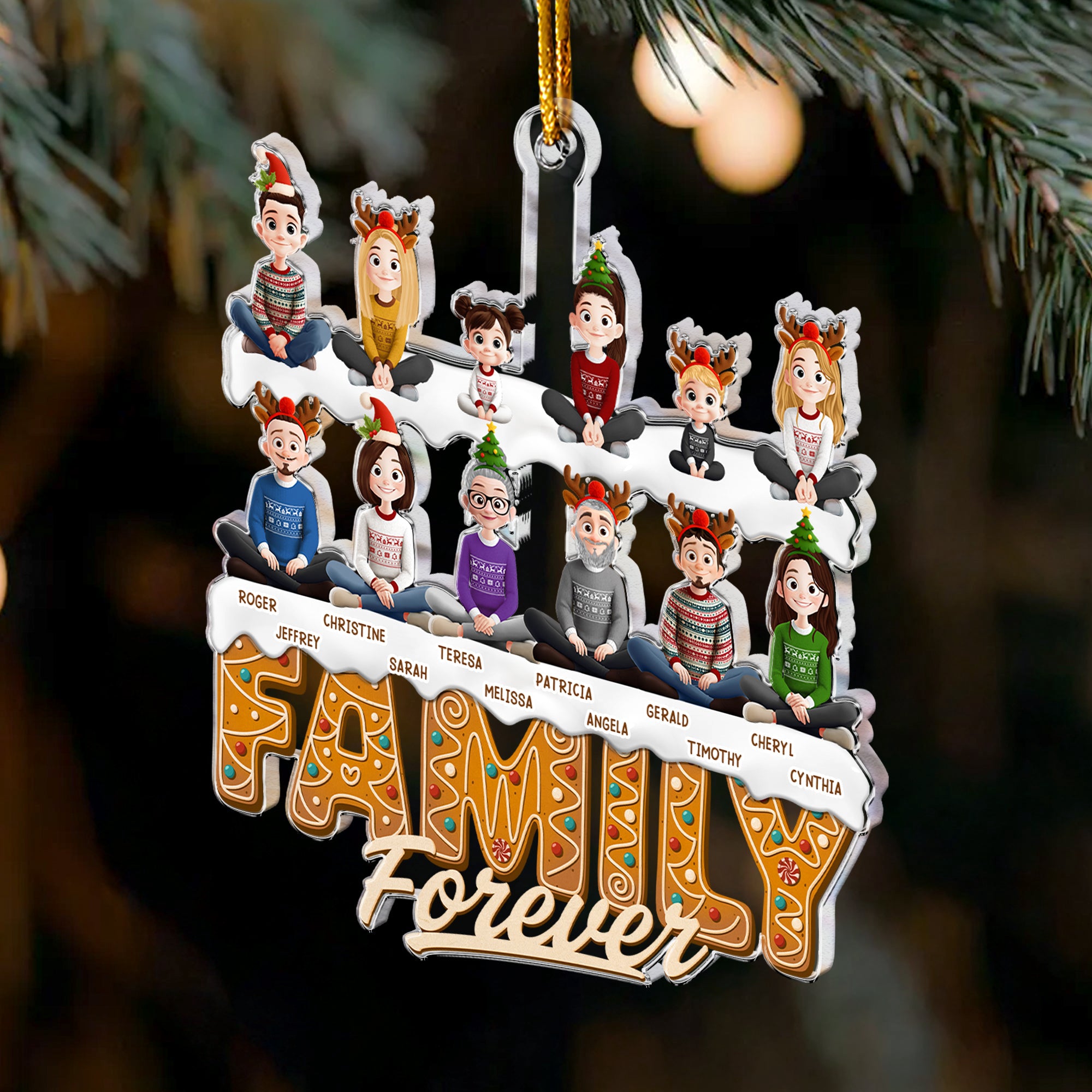 Sisters Siblings Forever (Up To 12), 2025 Christmas Ornament, Family Ornament - Personalized Acrylic Ornament