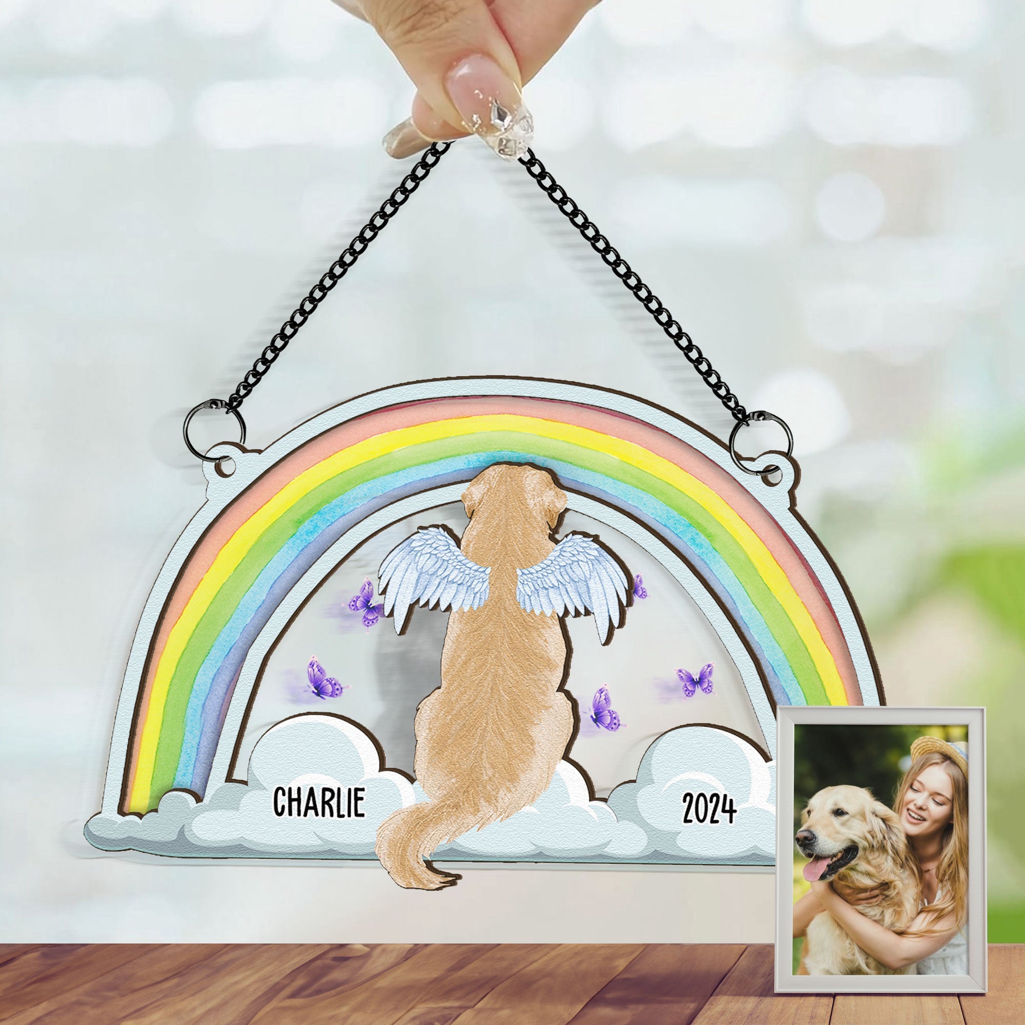 Sitting-At-The-Rainbow-Bridge-Personalized-Window-Hanging-Suncatcher-Ornament_2