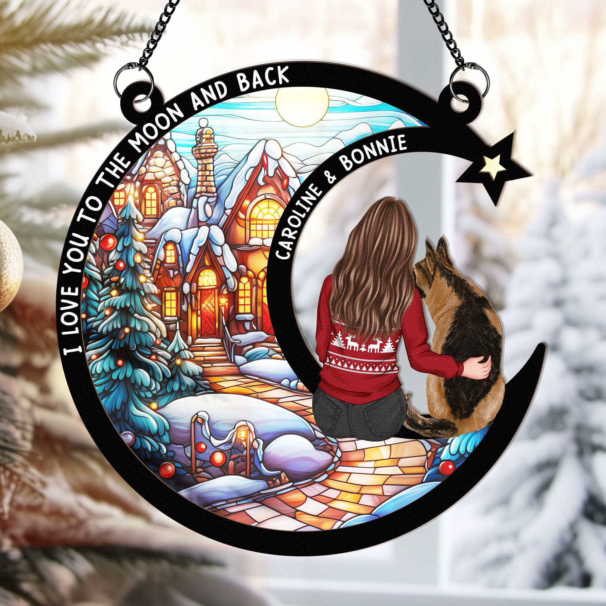 Sitting-On-The-Moon-With-Dog-Personalized-Window-Hanging-Suncatcher-Ornament-_1
