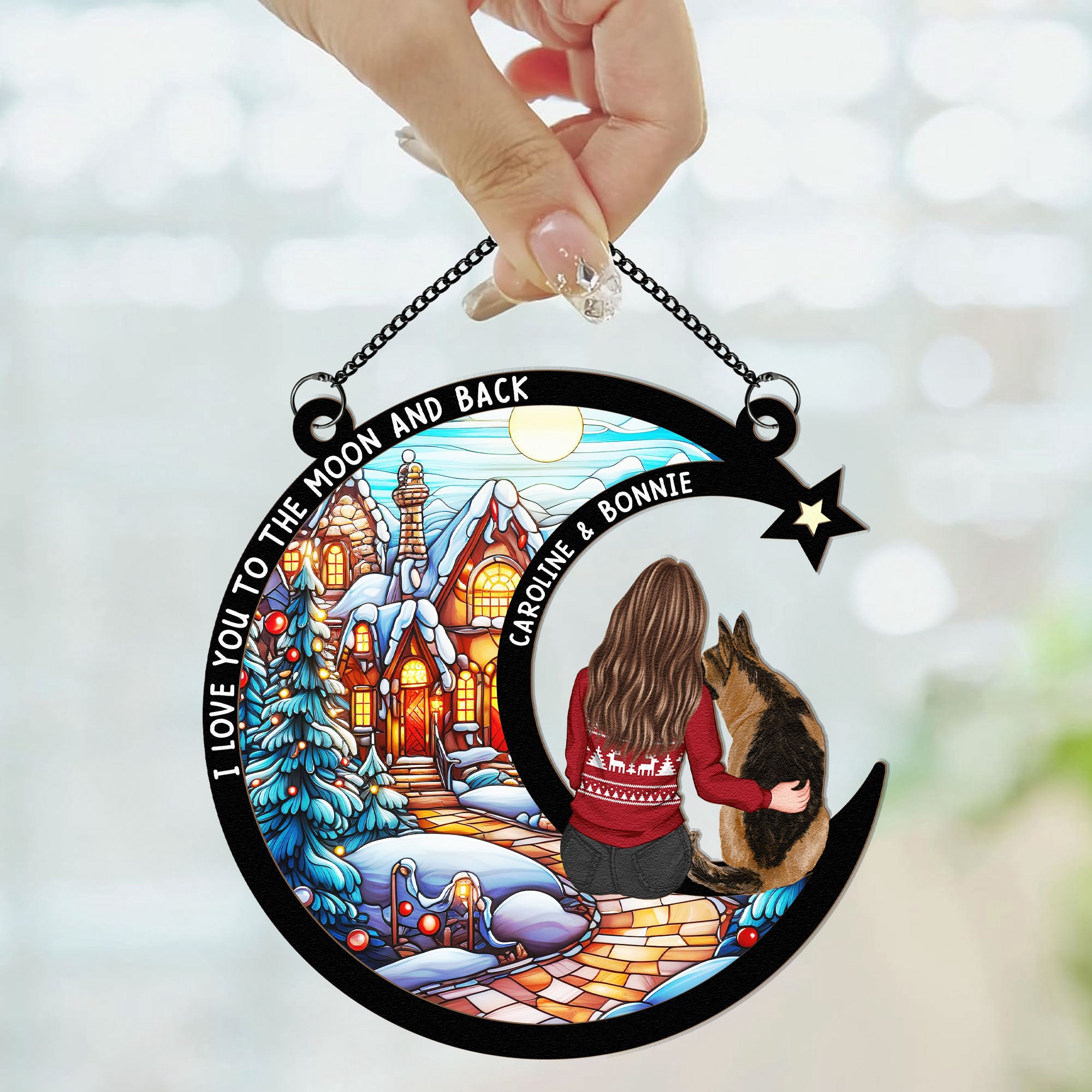 Sitting-On-The-Moon-With-Dog-Personalized-Window-Hanging-Suncatcher-Ornament-_2