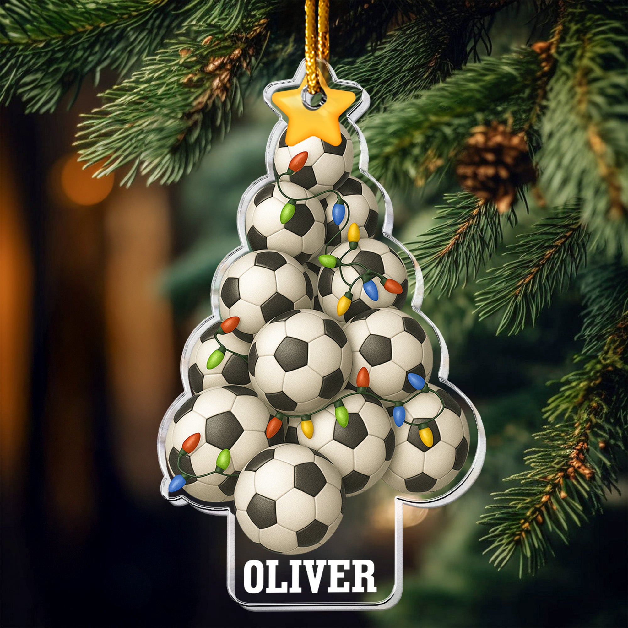 Soccer Christmas Tree - Personalized Acrylic Ornament