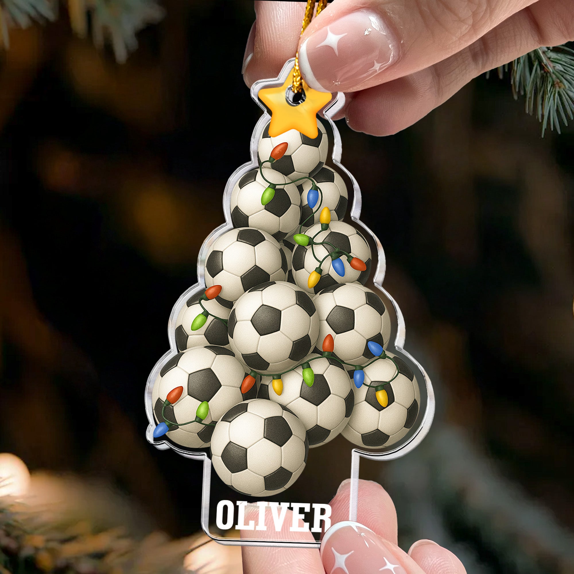 Soccer Christmas Tree - Personalized Acrylic Ornament