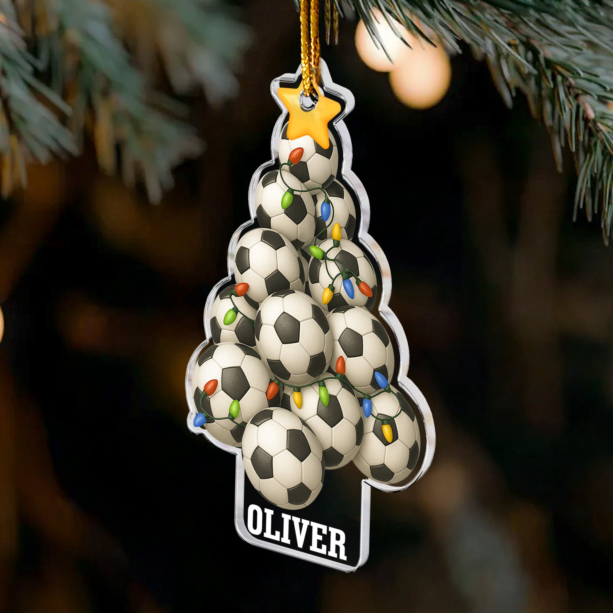 Soccer Christmas Tree - Personalized Acrylic Ornament