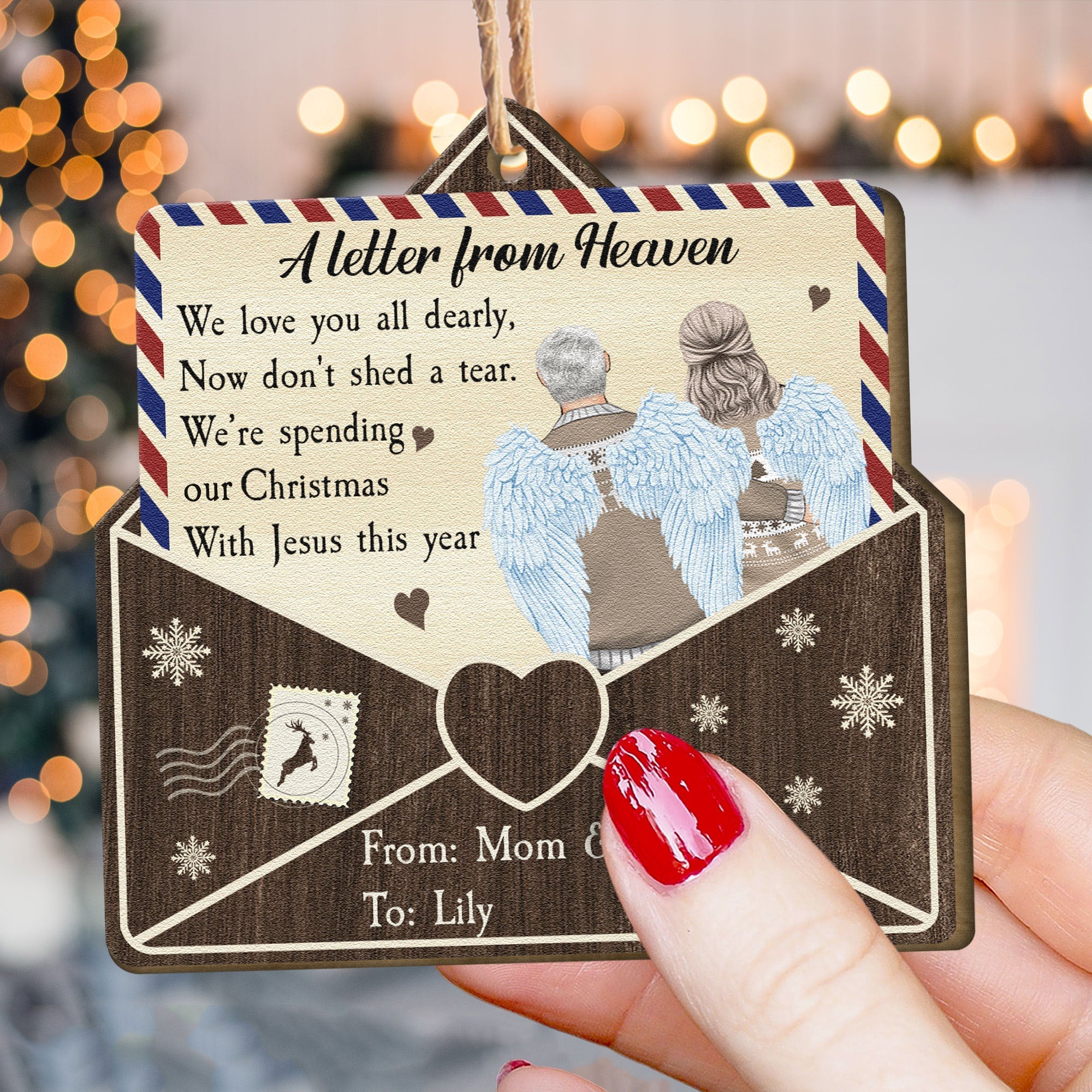 Spending My Christmas With Jesus This Year - Personalized Custom Shaped Wooden Ornament