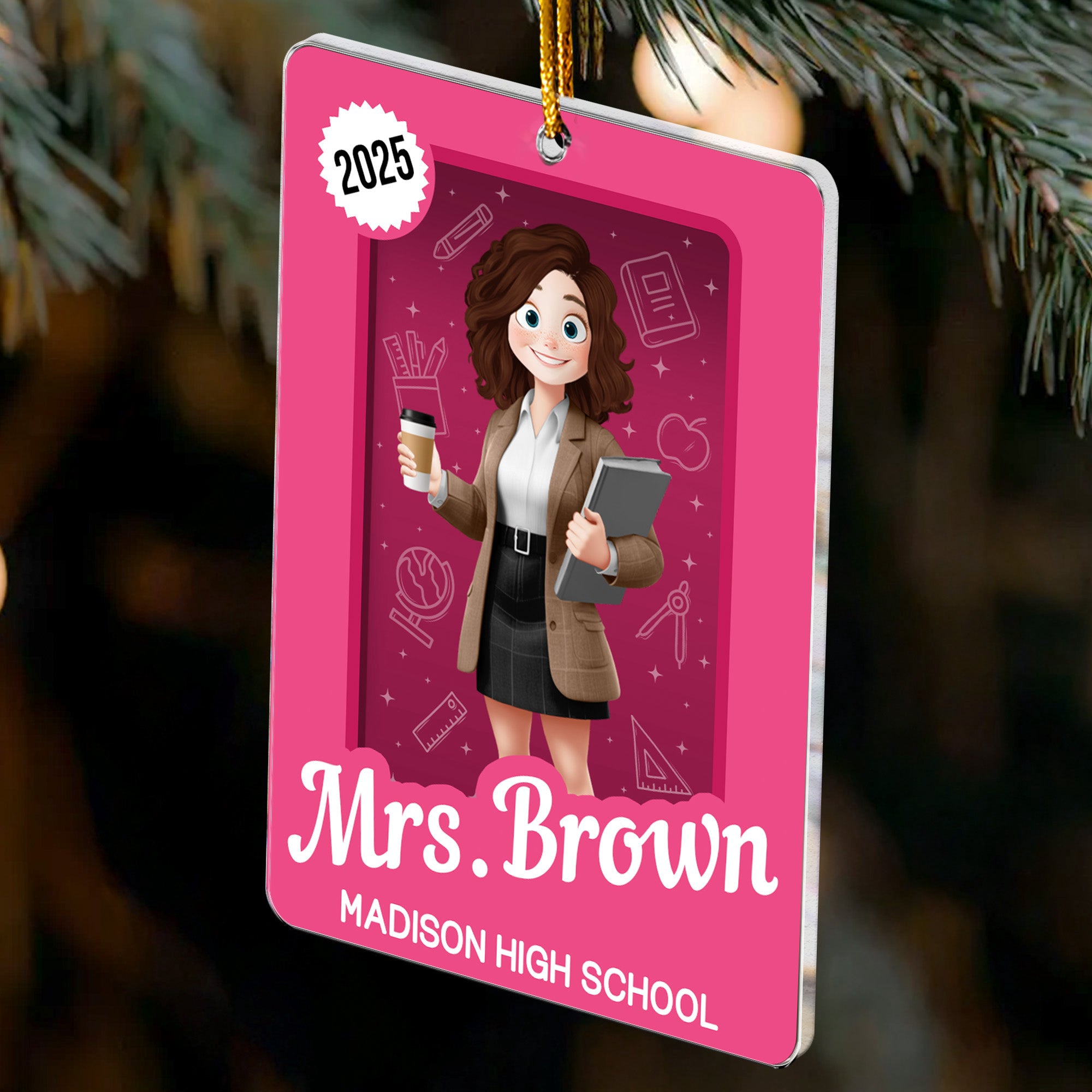 Teacher Toy Box - Teacher Custom Gift - Personalized Acrylic Ornament