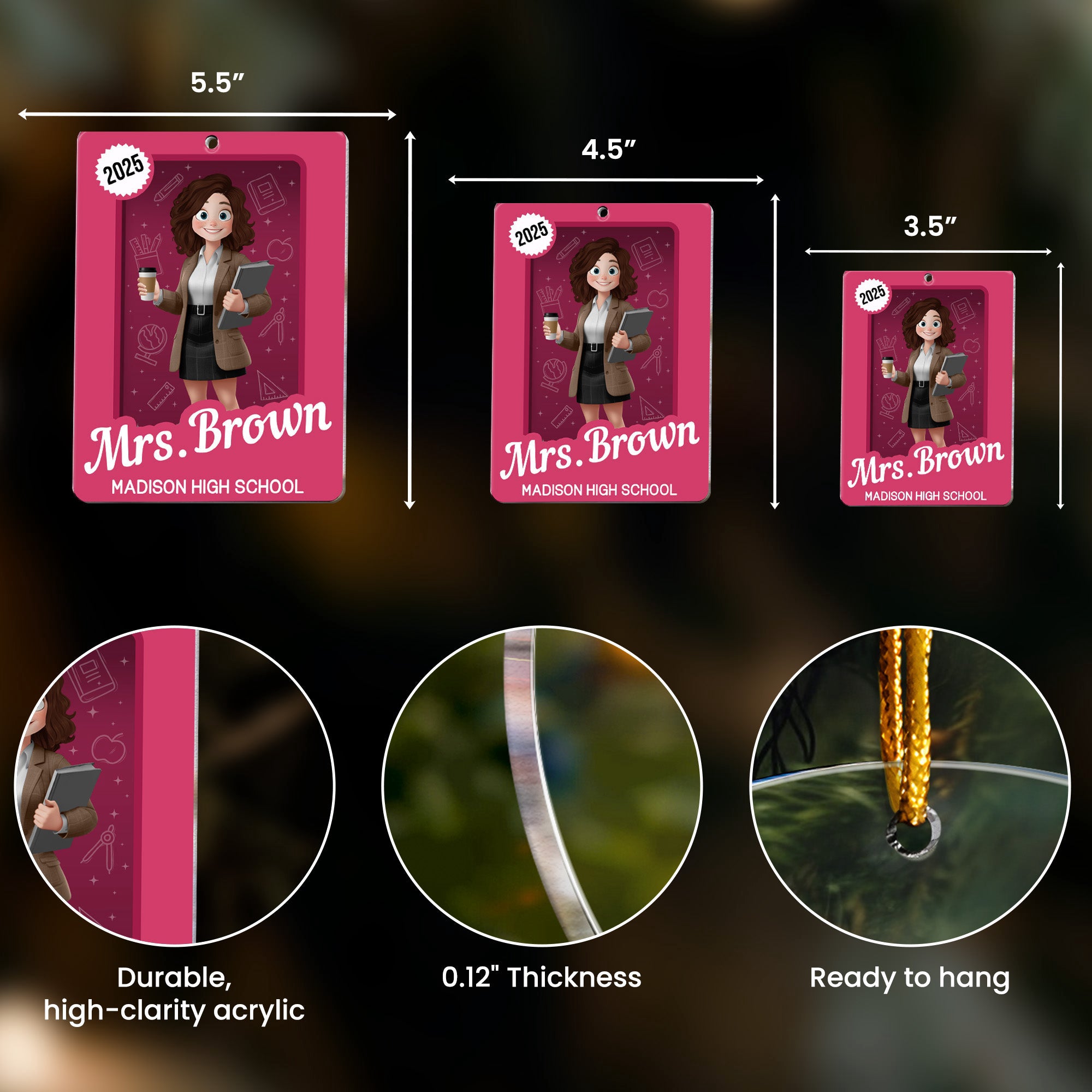 Teacher Toy Box - Teacher Custom Gift - Personalized Acrylic Ornament