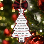 Teacher & Class List - Personalized Wooden Ornament