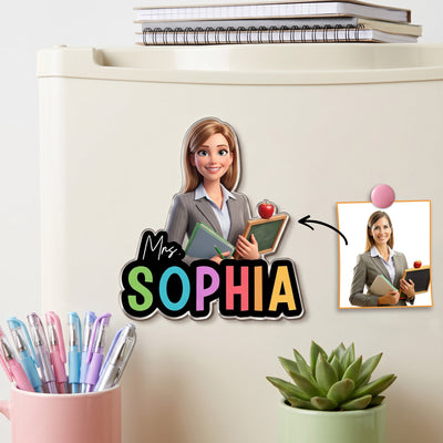 Teacher Cartoon Version - Personalized Magnet