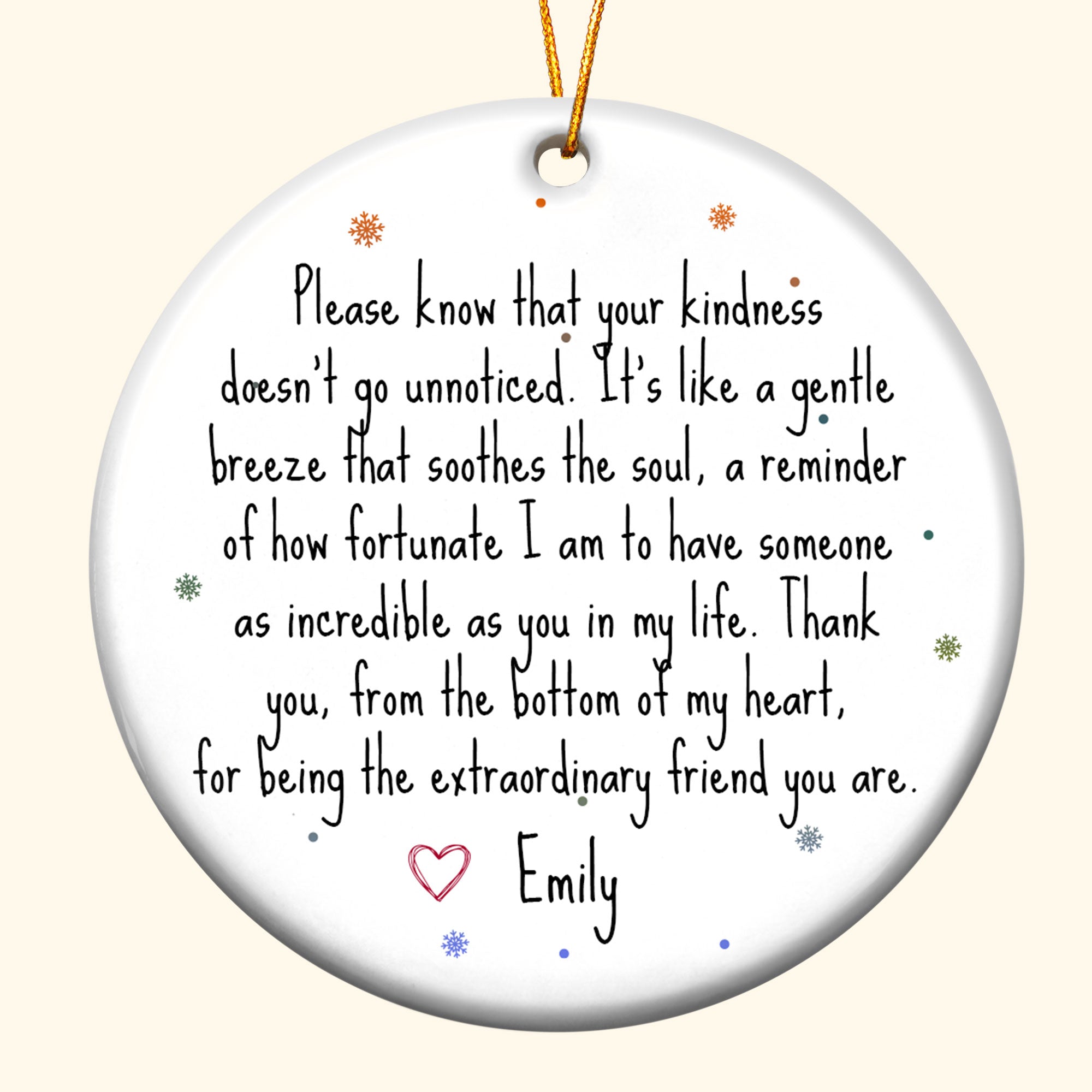 Thank You Gifts For Boss, Coworkers, Friends - Extraordinary Friend - Personalized Ceramic Ornament