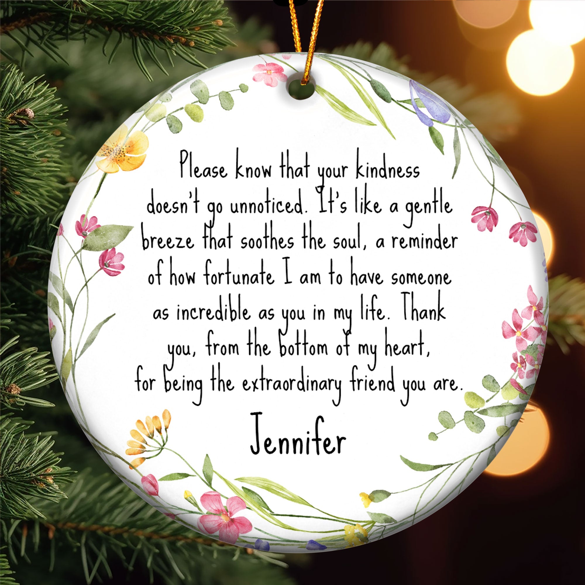 Thank You Gifts For Boss, Coworkers, Friends, Family - For Being The Extraordinary Friend - Personalized Ceramic Ornament