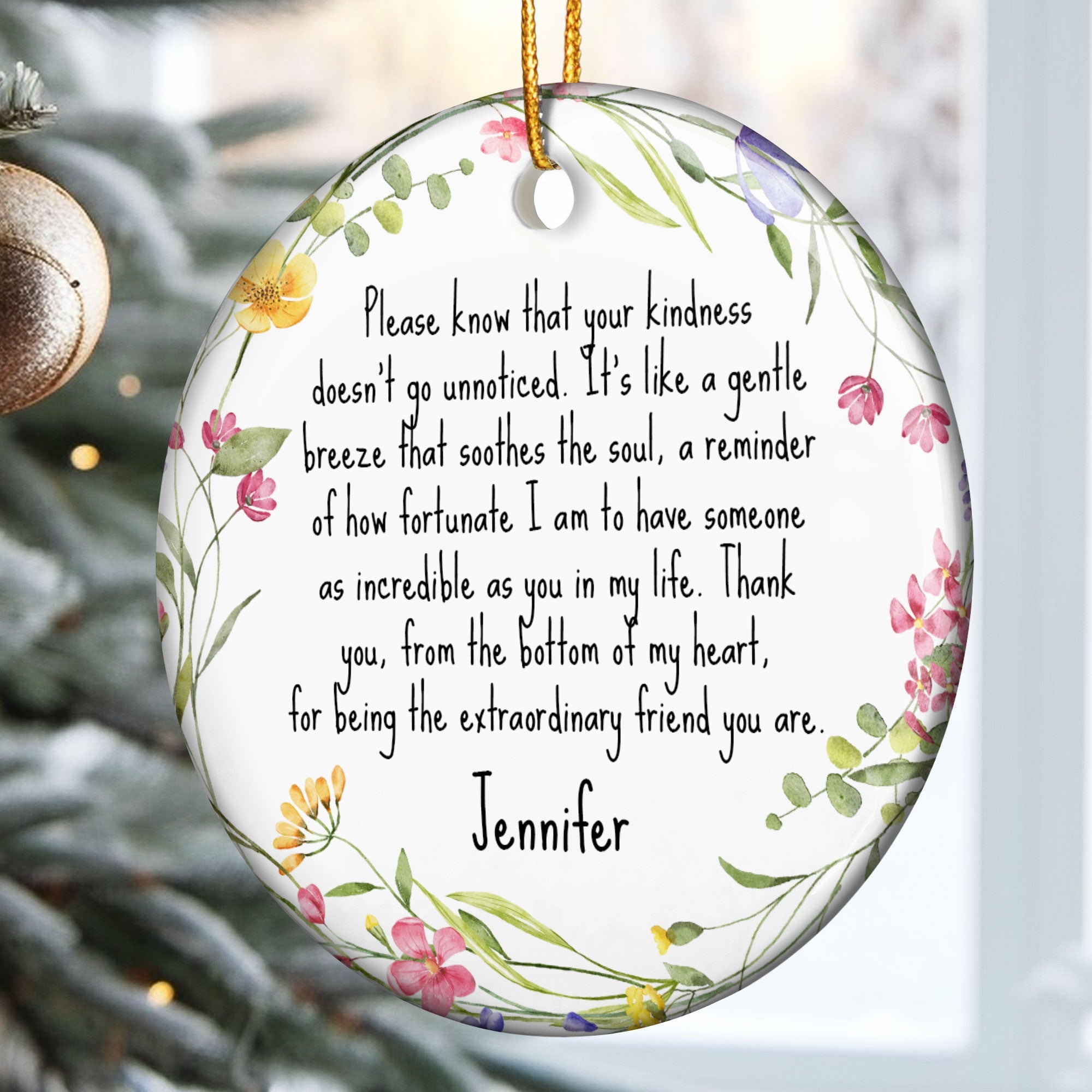 Thank You Gifts For Boss, Coworkers, Friends, Family - For Being The Extraordinary Friend - Personalized Ceramic Ornament