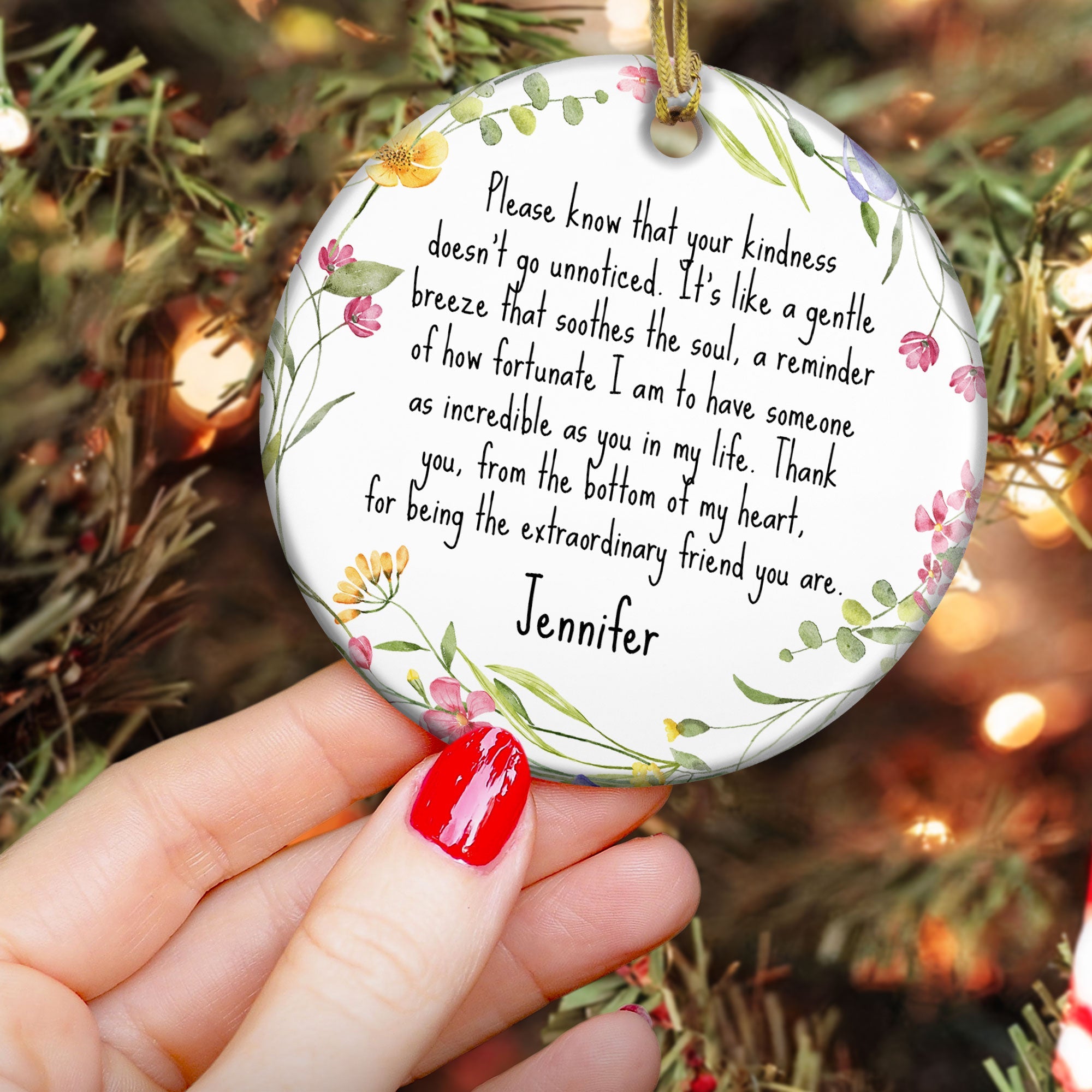 Thank You Gifts For Boss, Coworkers, Friends, Family - For Being The Extraordinary Friend - Personalized Ceramic Ornament