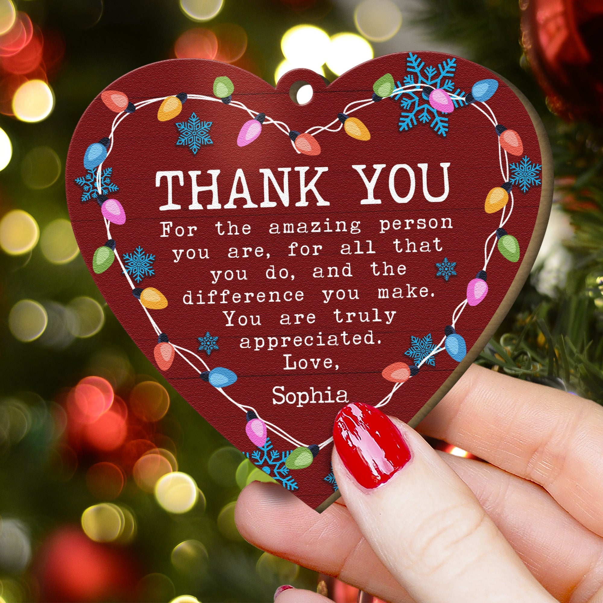Thank You Ornament You Are Truly Appreciated - Personalized Wooden Ornament