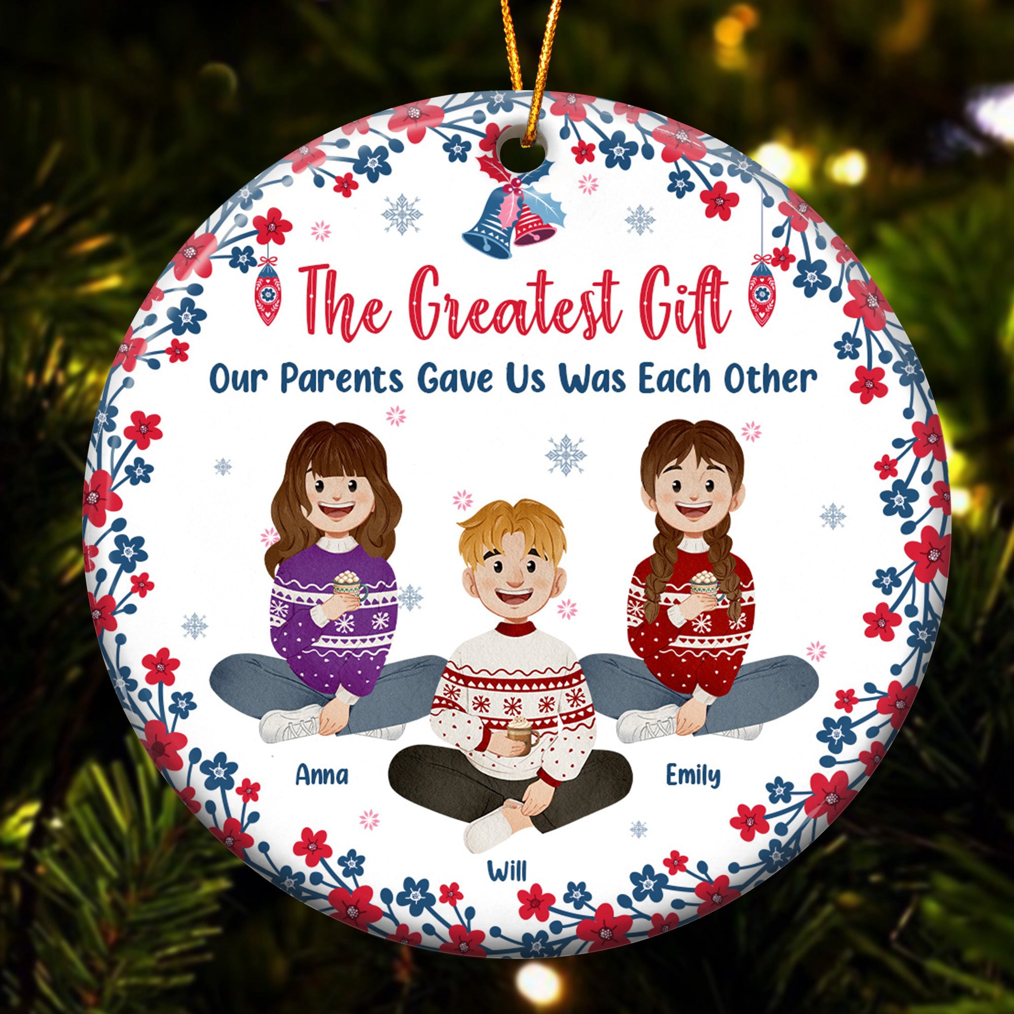 The Greatest Gift Our Parents Gave Us, Folk Art - Personalized Ceramic Ornament