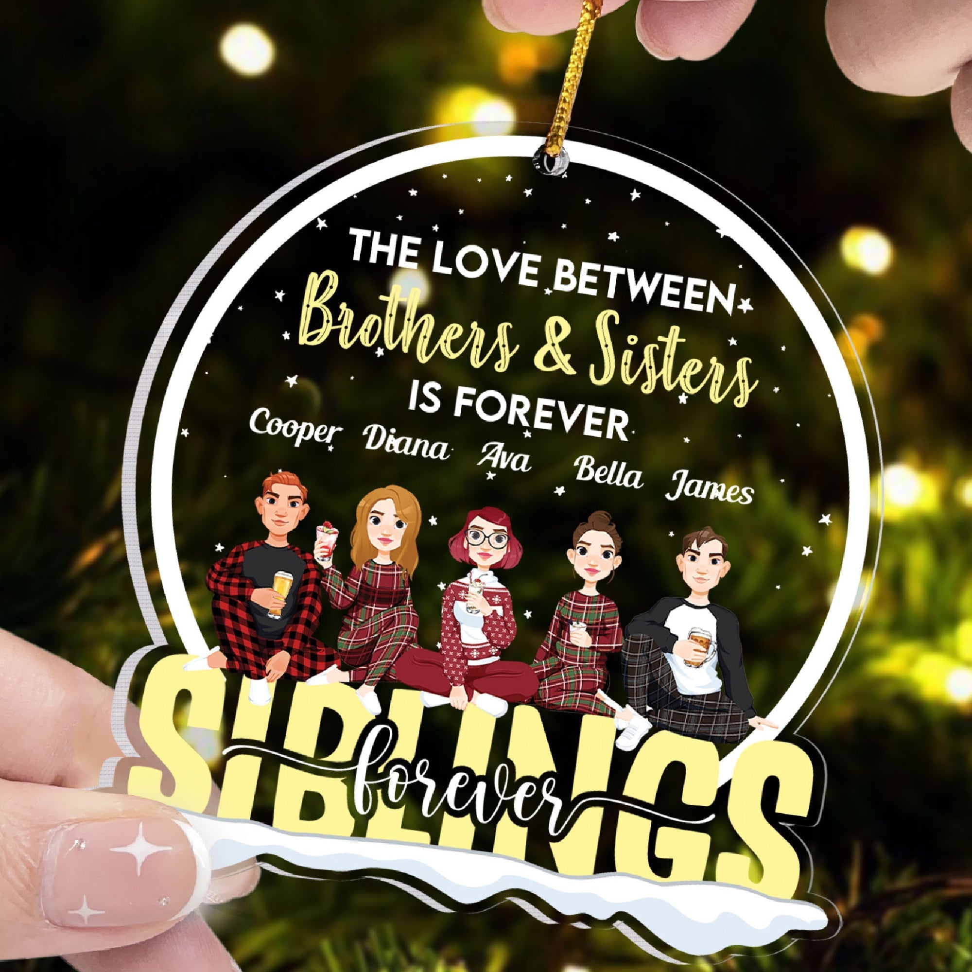 The Love Is Forever - Personalized Snow Globe Shaped Acrylic Ornament