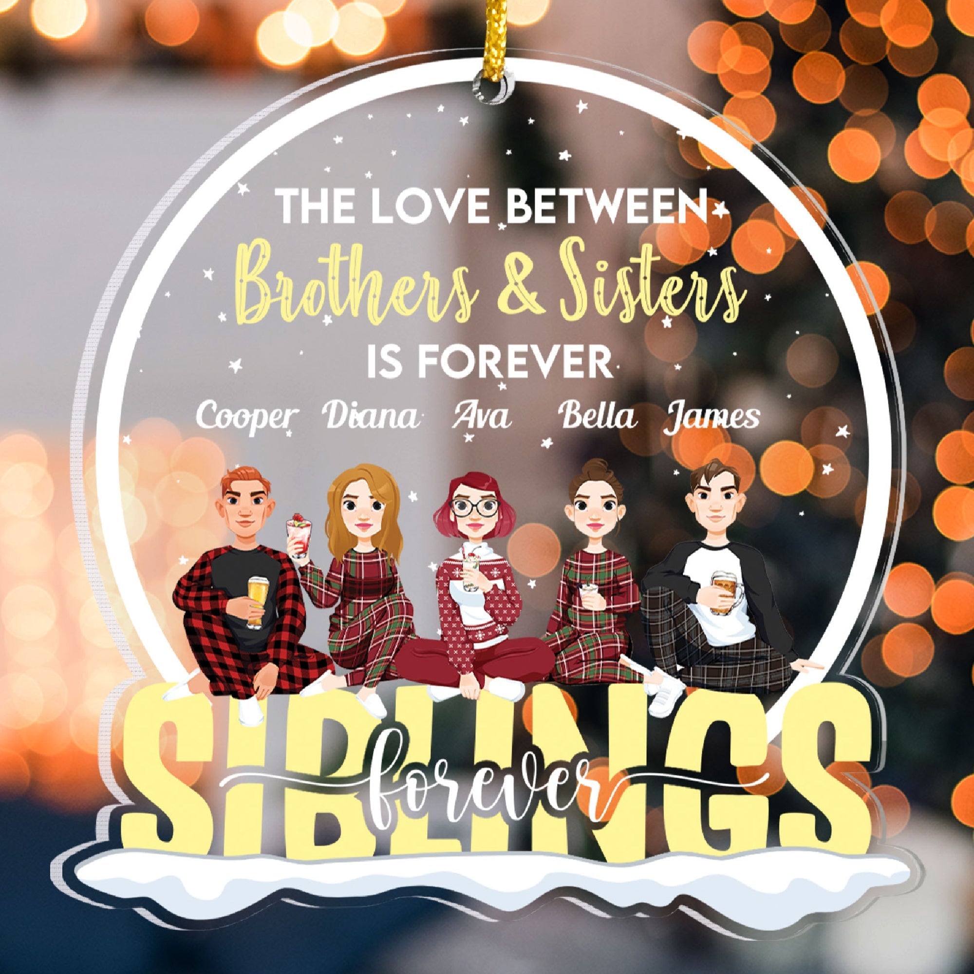 The Love Is Forever - Personalized Snow Globe Shaped Acrylic Ornament