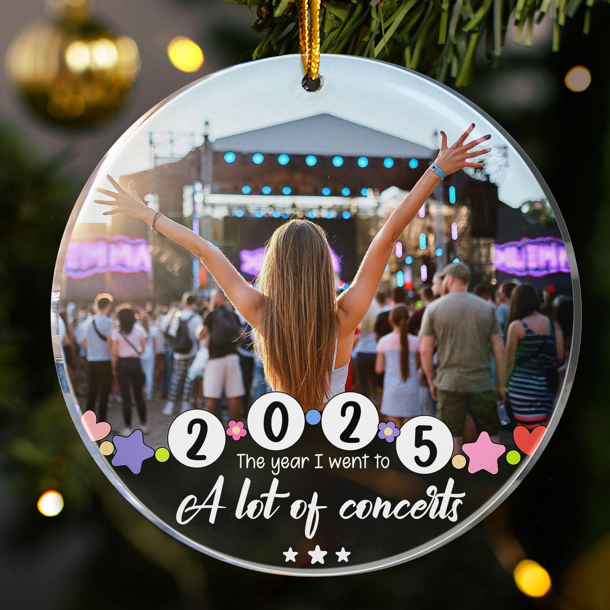 The Year I Went To A Lot Of Concerts - Personalized Acrylic Photo Ornament