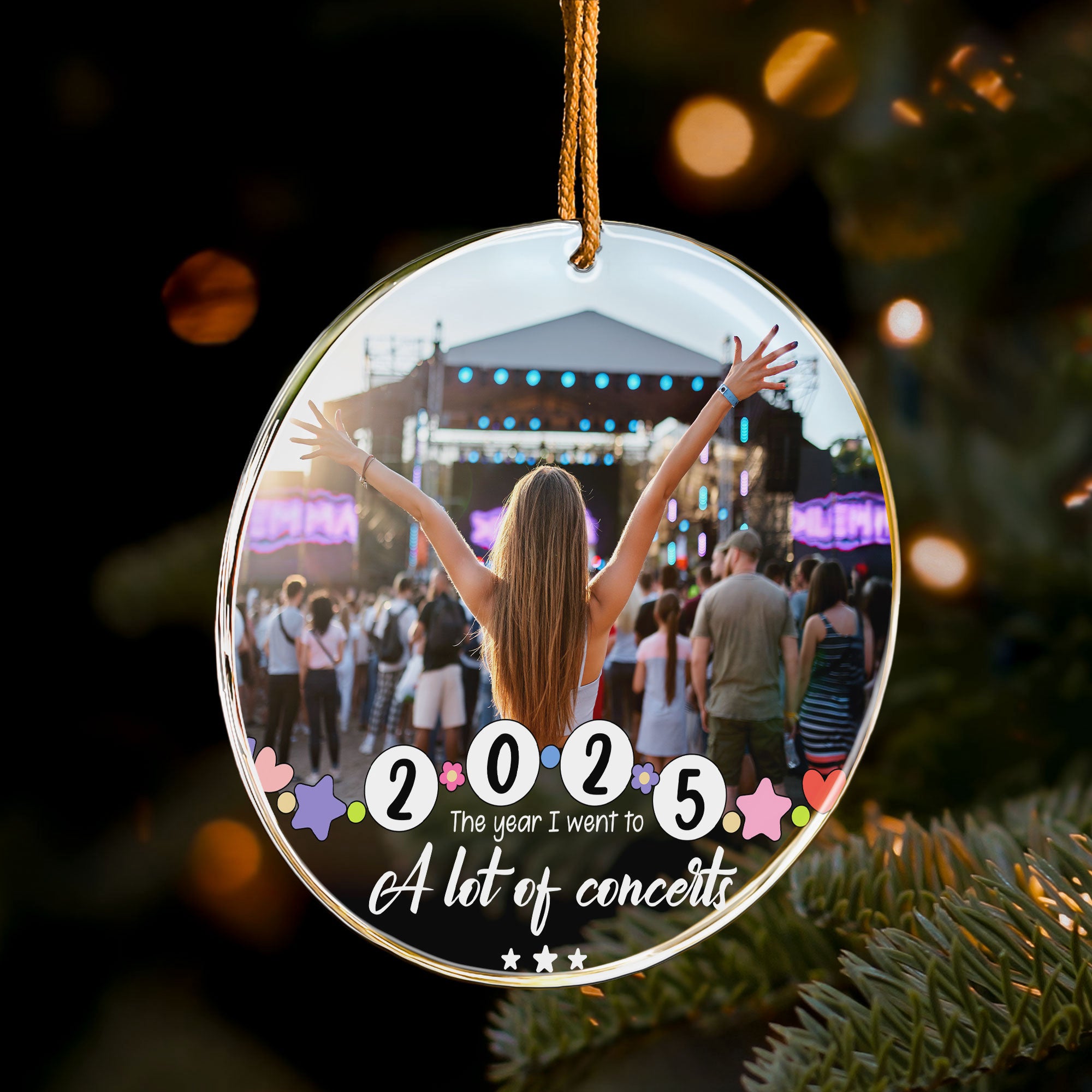 The Year I Went To A Lot Of Concerts - Personalized Acrylic Photo Ornament