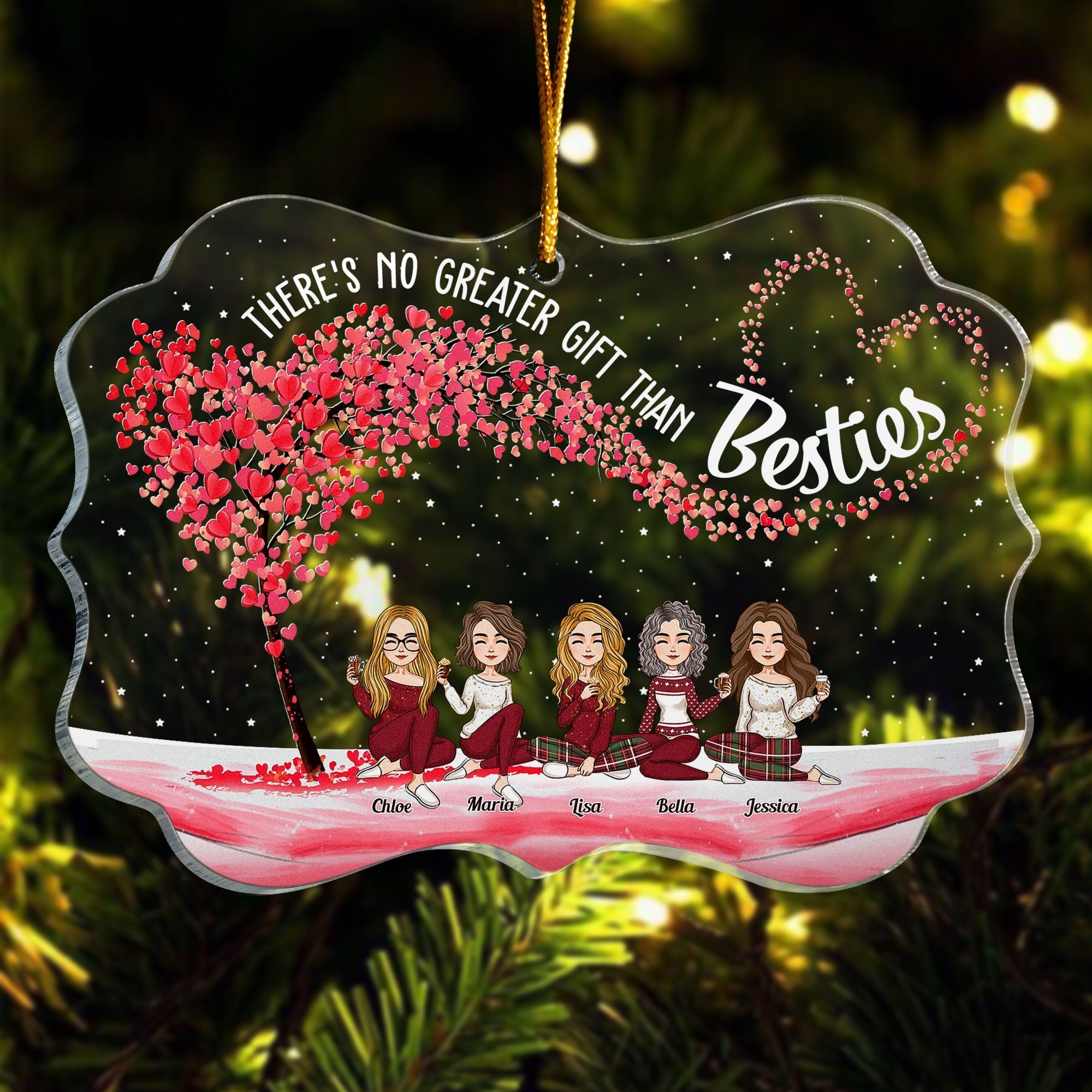 There's No Greater Gift Than Besties - Personalized Acrylic Ornament - Christmas Gift For Besties, Soul Sisters, Sistas