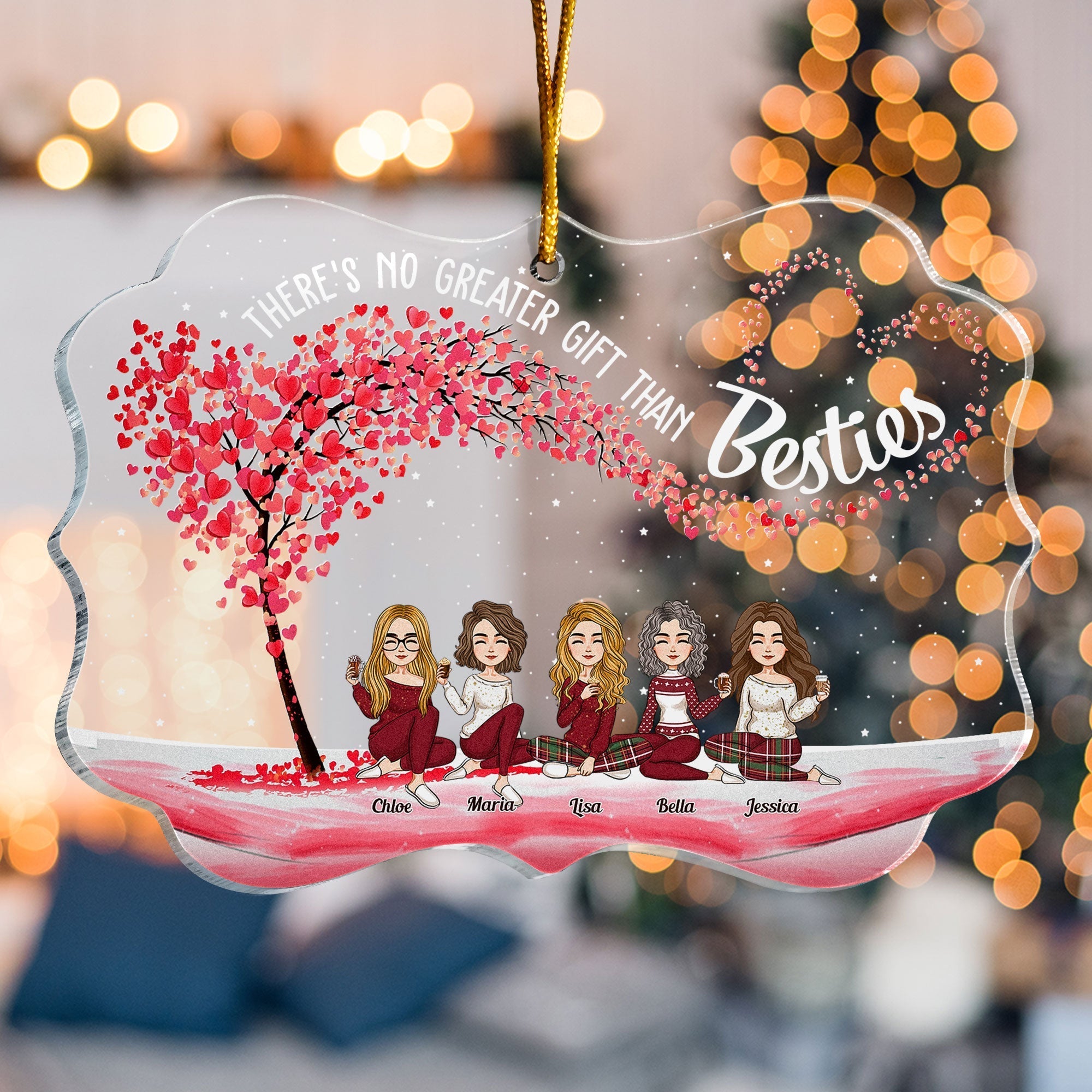 There's No Greater Gift Than Besties - Personalized Acrylic Ornament - Christmas Gift For Besties, Soul Sisters, Sistas