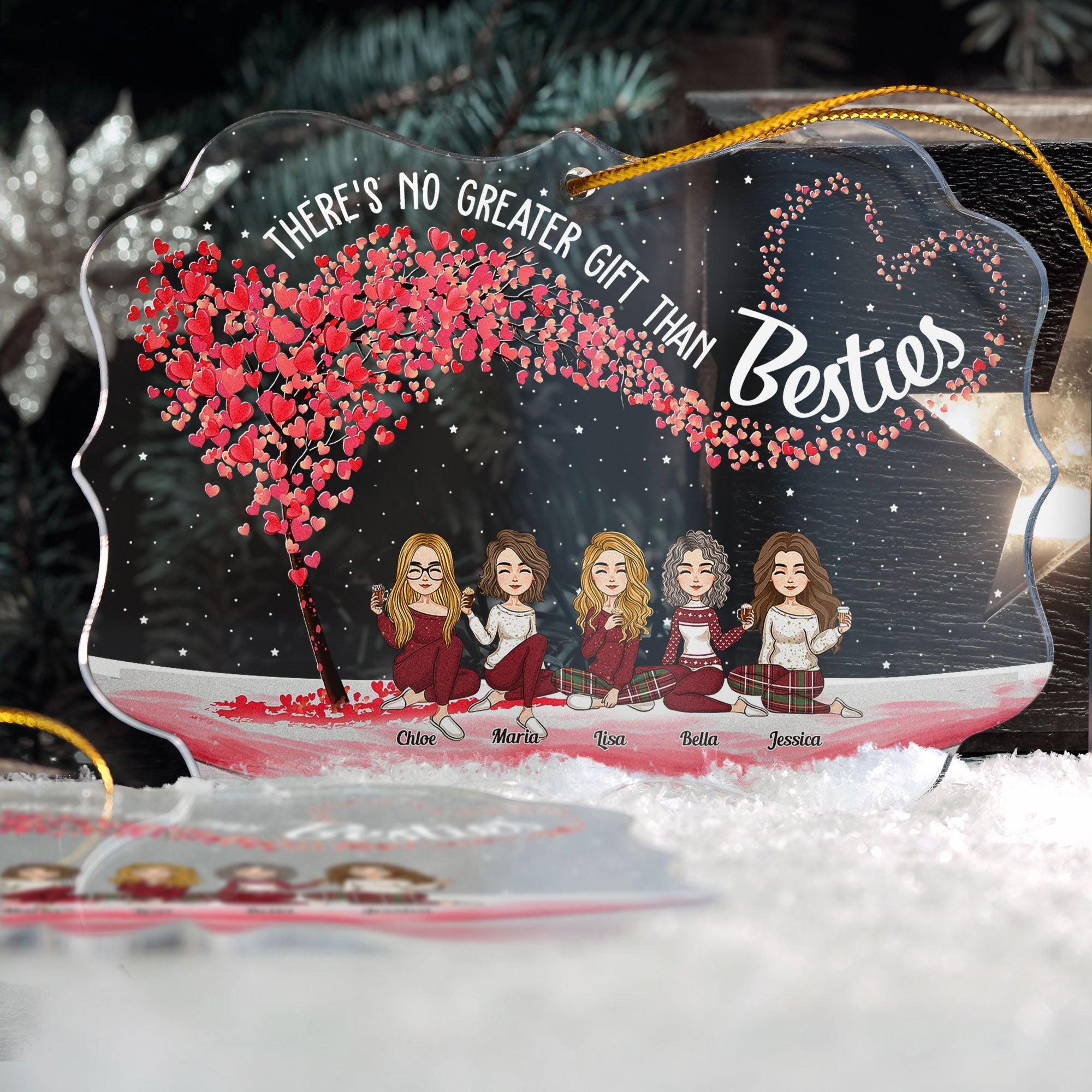 There's No Greater Gift Than Besties - Personalized Acrylic Ornament - Christmas Gift For Besties, Soul Sisters, Sistas