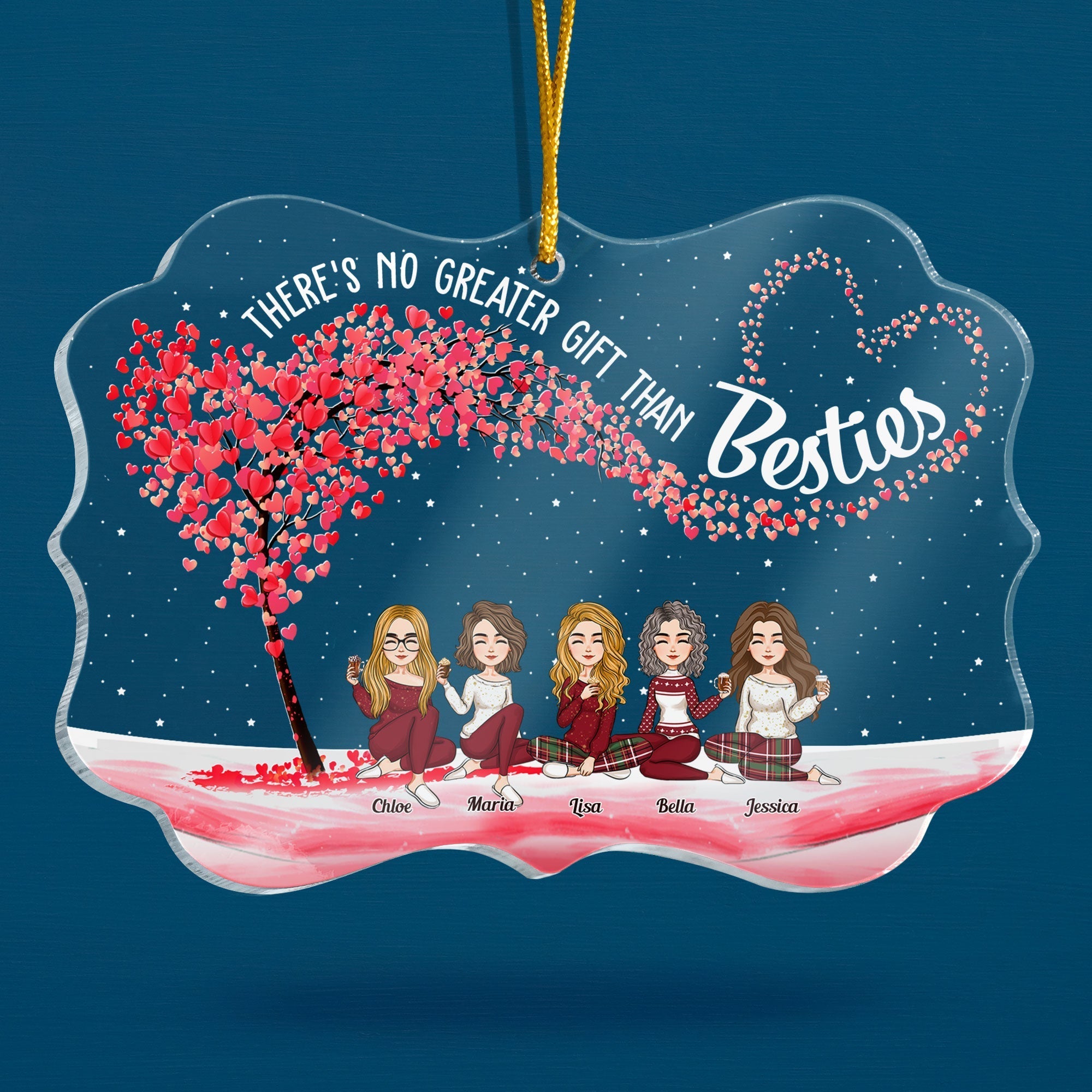 There's No Greater Gift Than Besties - Personalized Acrylic Ornament - Christmas Gift For Besties, Soul Sisters, Sistas