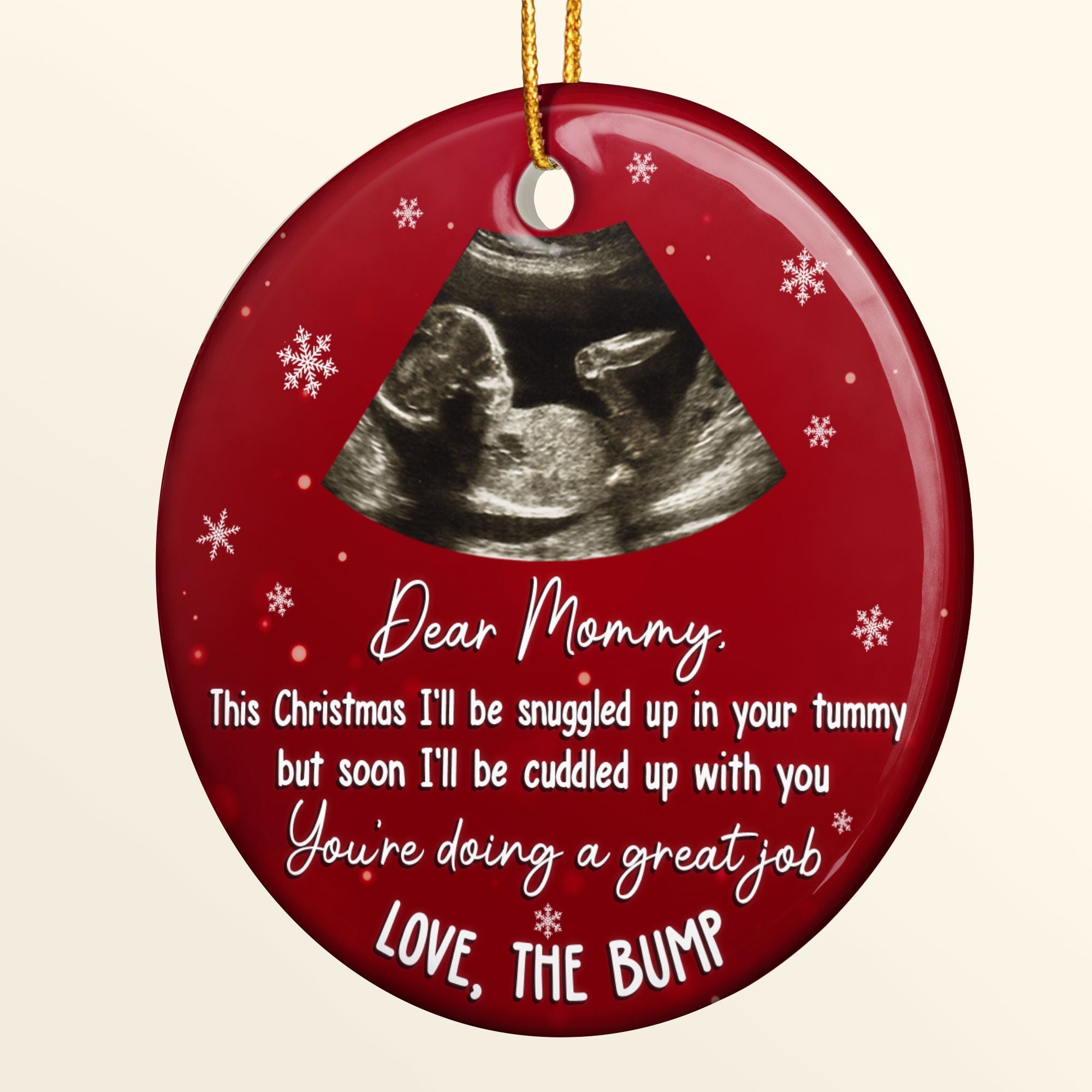 This Christmas I'll Be Snuggled - Personalized Photo Ceramic Ornament