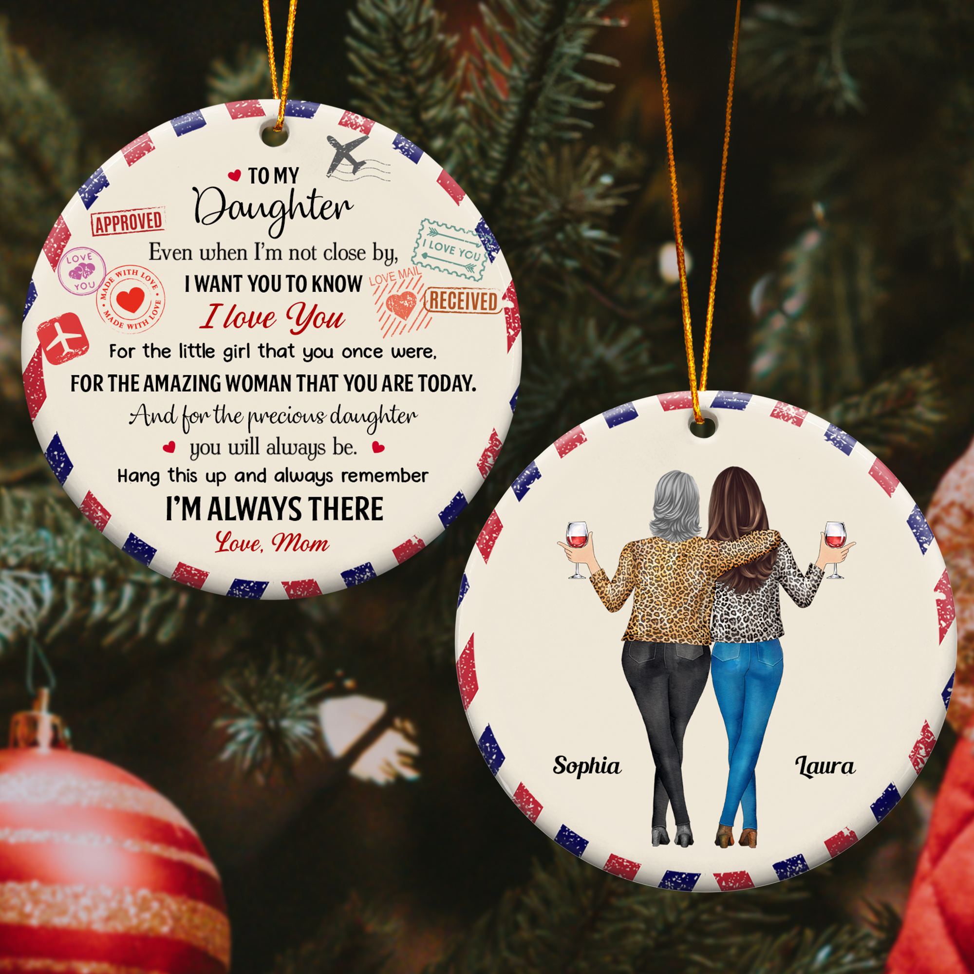 To Daughter I Want You To Know I Love You Postcard Ornament - Personalized Ceramic Ornament