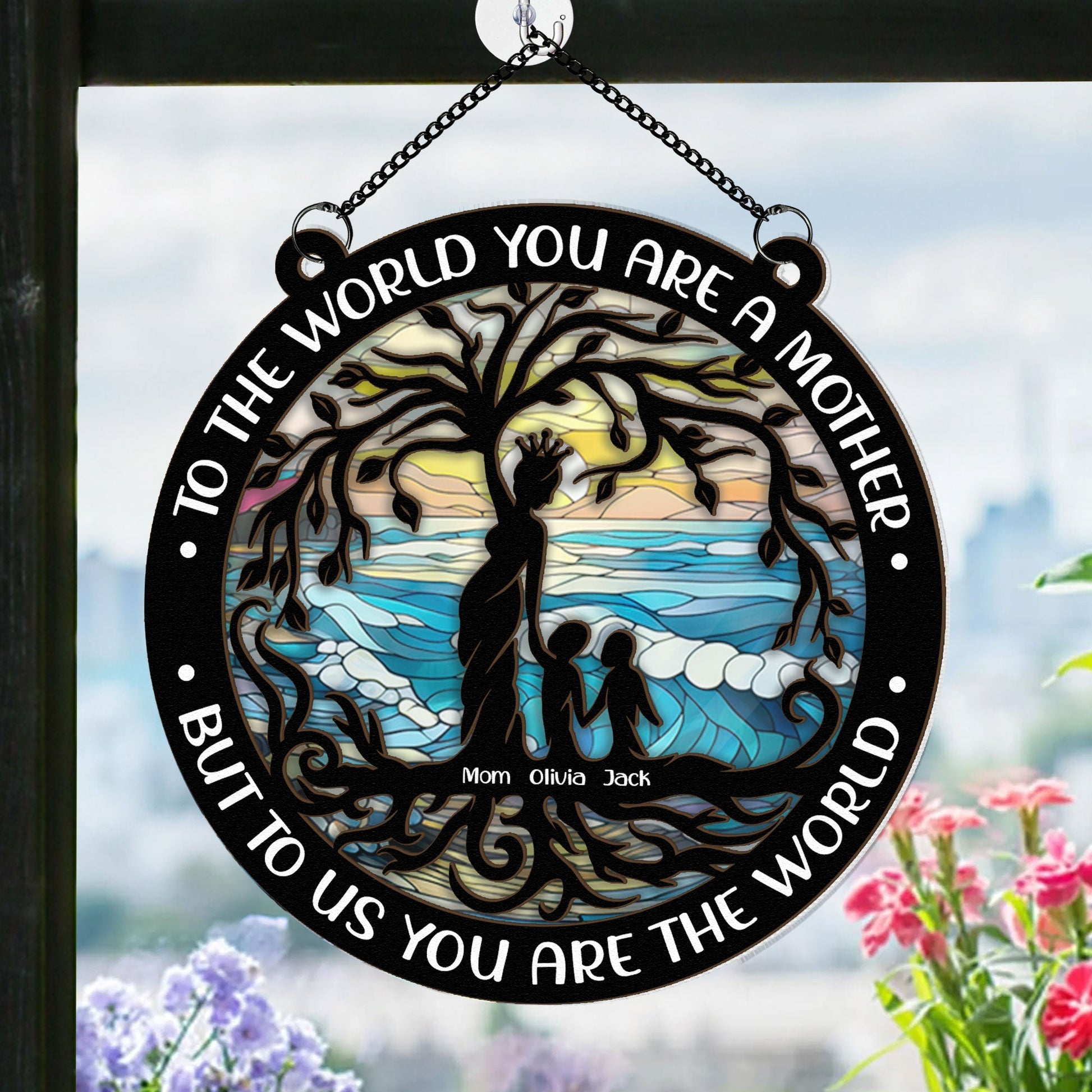 To-Us-You-Are-The-World-Personalized-Window-Hanging-Suncatcher-Ornament-1