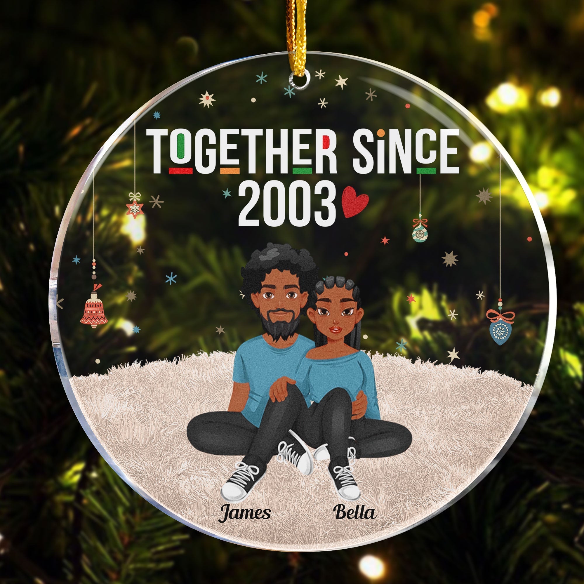 Together Since Christmas Gift For Couple - Personalized Circle Acrylic Ornament
