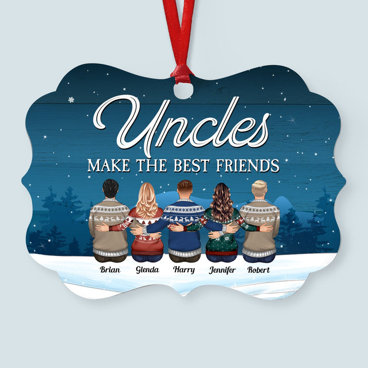 Uncles Like You Are Precious And Few - Personalized Aluminum Ornament - Christmas Gift For Uncles, Gift For Aunts, Gift For Cousins, Gift For Family - Family Hugging