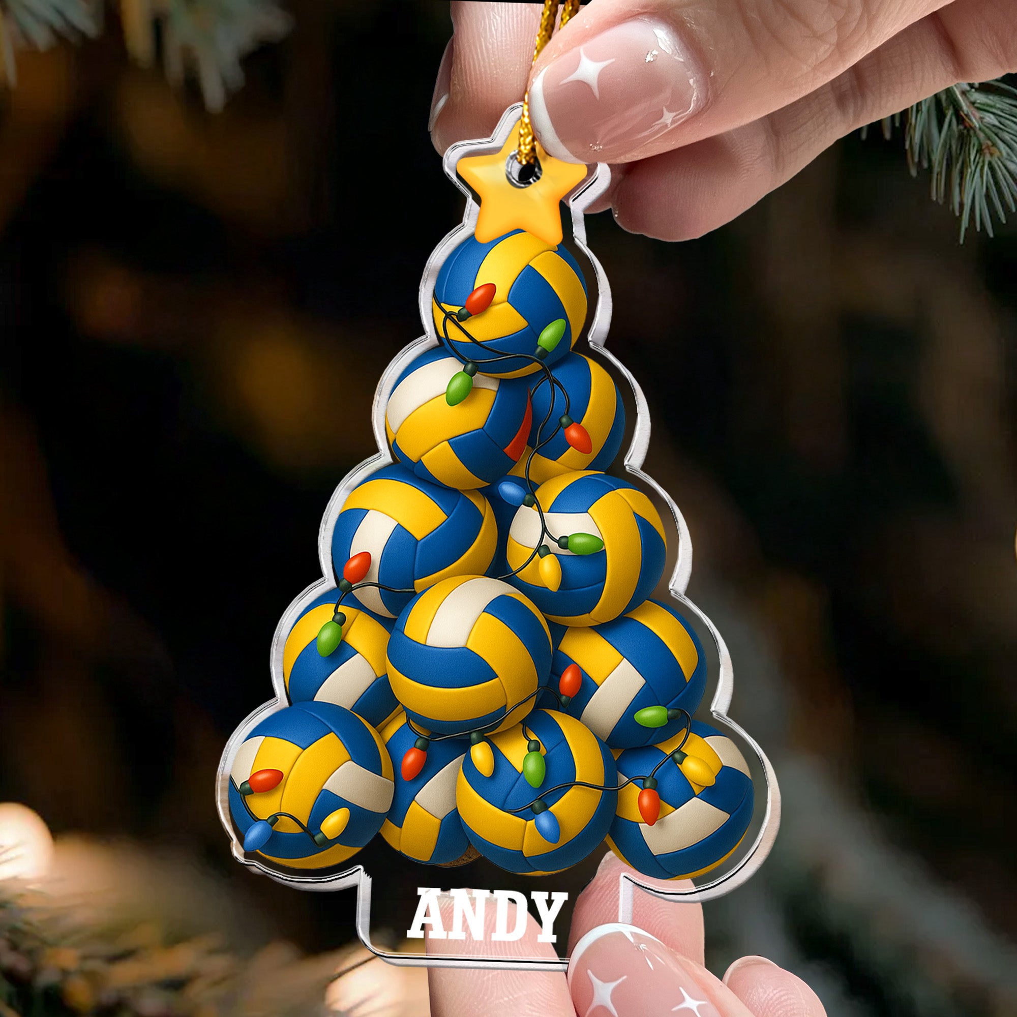 Volleyball Christmas Tree - Personalized Acrylic Ornament