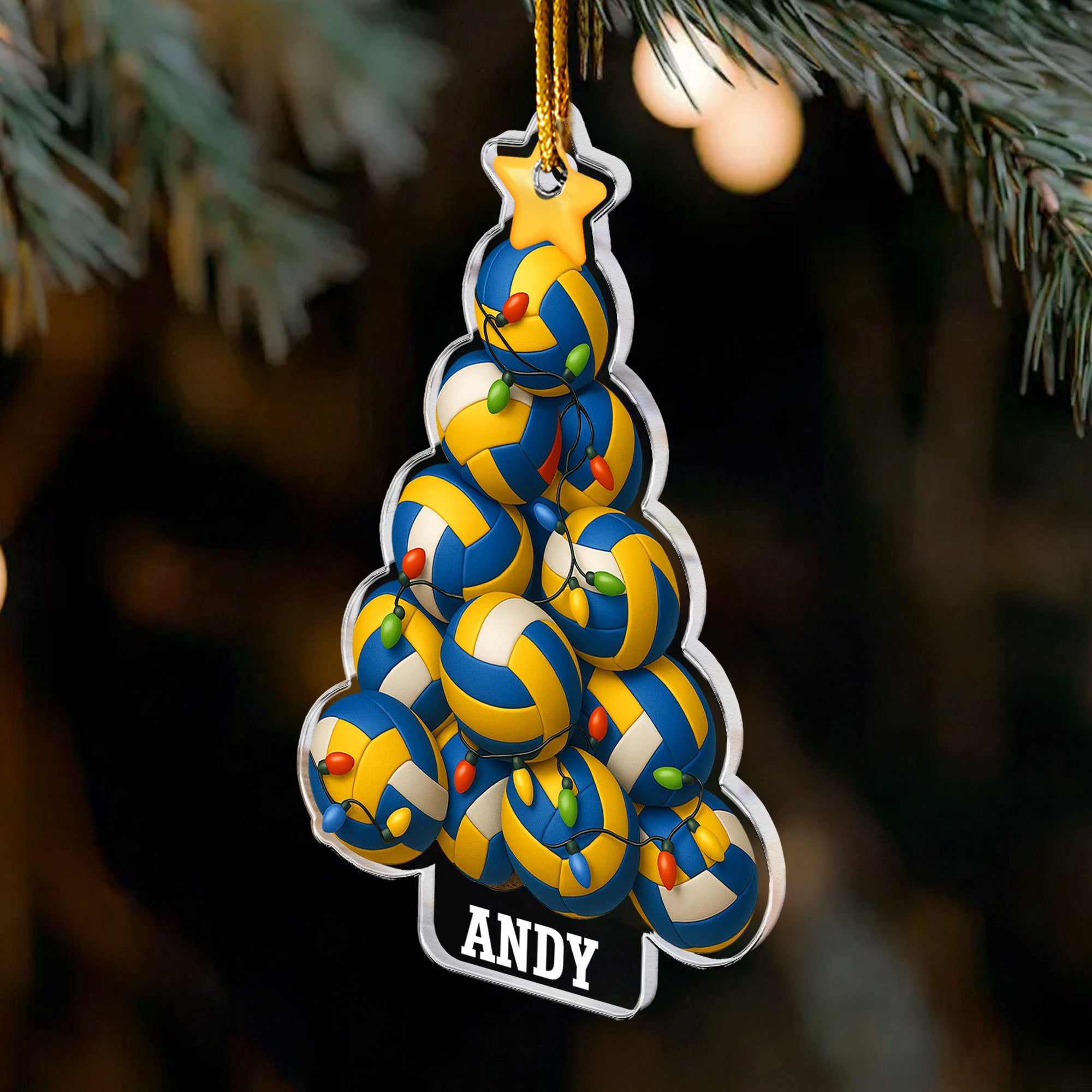 Volleyball Christmas Tree - Personalized Acrylic Ornament