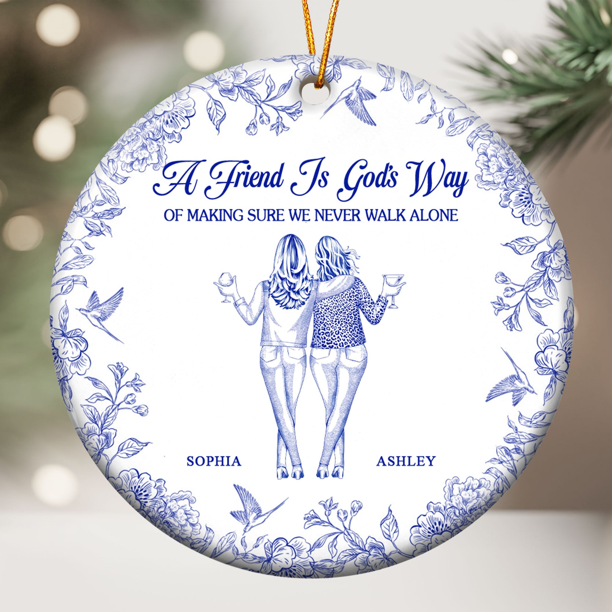 We Never Walk Alone - Personalized Ceramic Ornament
