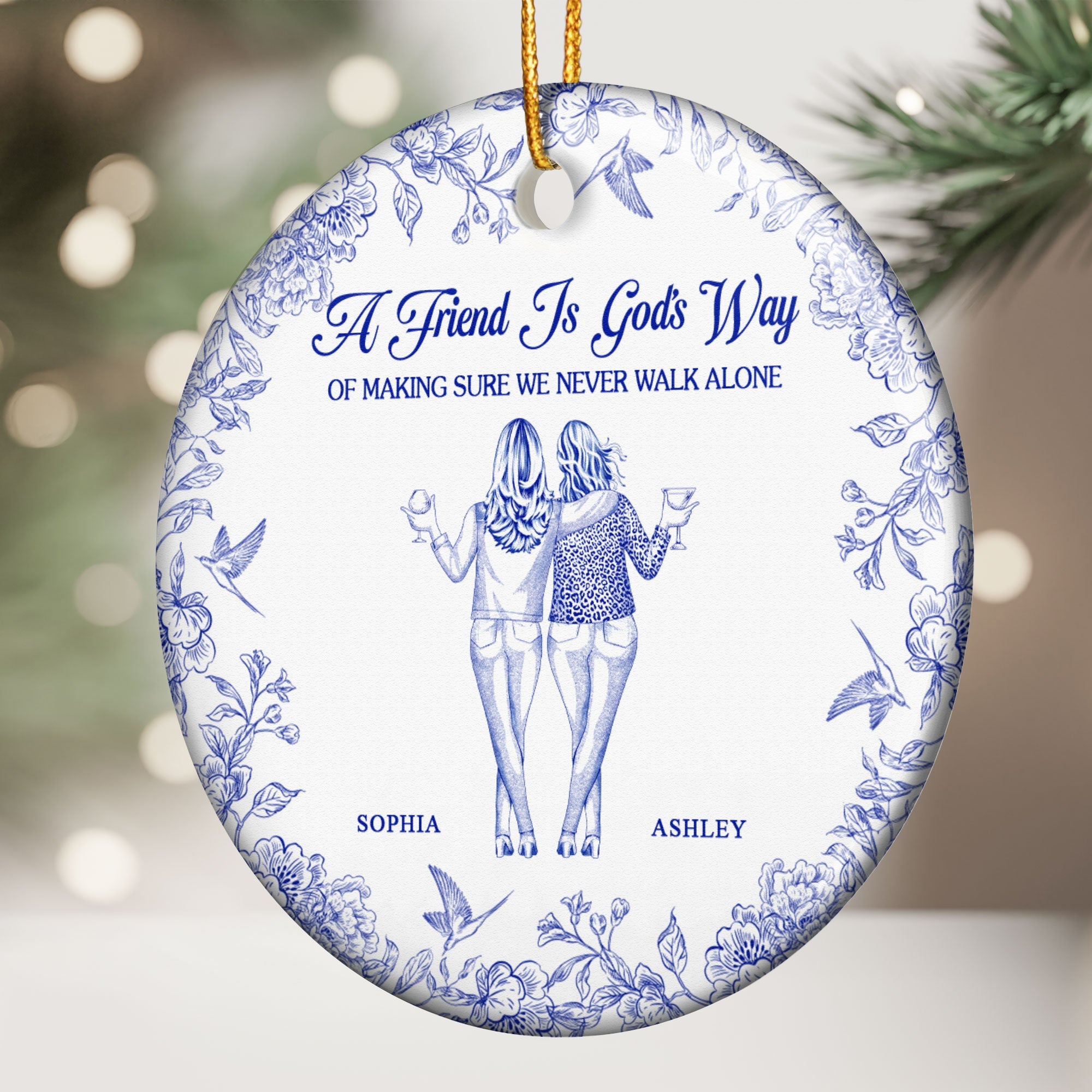 We Never Walk Alone - Personalized Ceramic Ornament