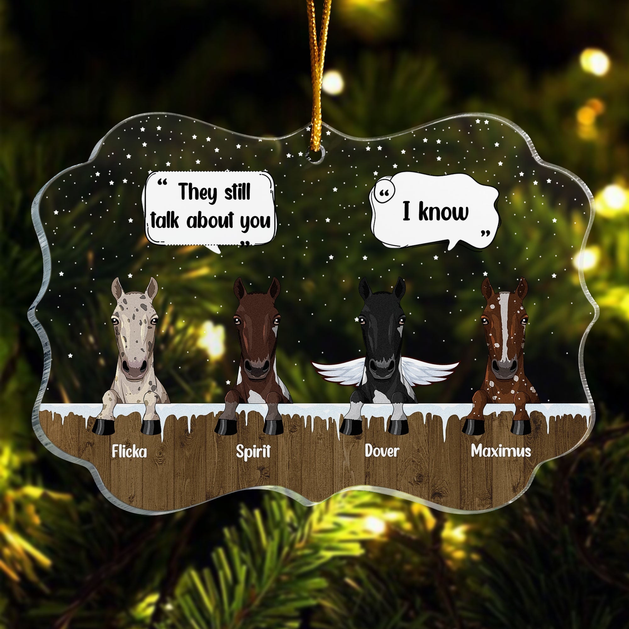 We Still Think About You - Personalized Acrylic Ornament - Christmas, Memorial, Loving Gift For Horse Owners, We Still Think About You - Personalized Acrylic Ornament - Christmas, Memorial, Loving Gift For Horse Owners, Horse Lovers