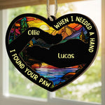 When I Needed A Hand, I Found Your Paw - Personalized Suncatcher Ornament